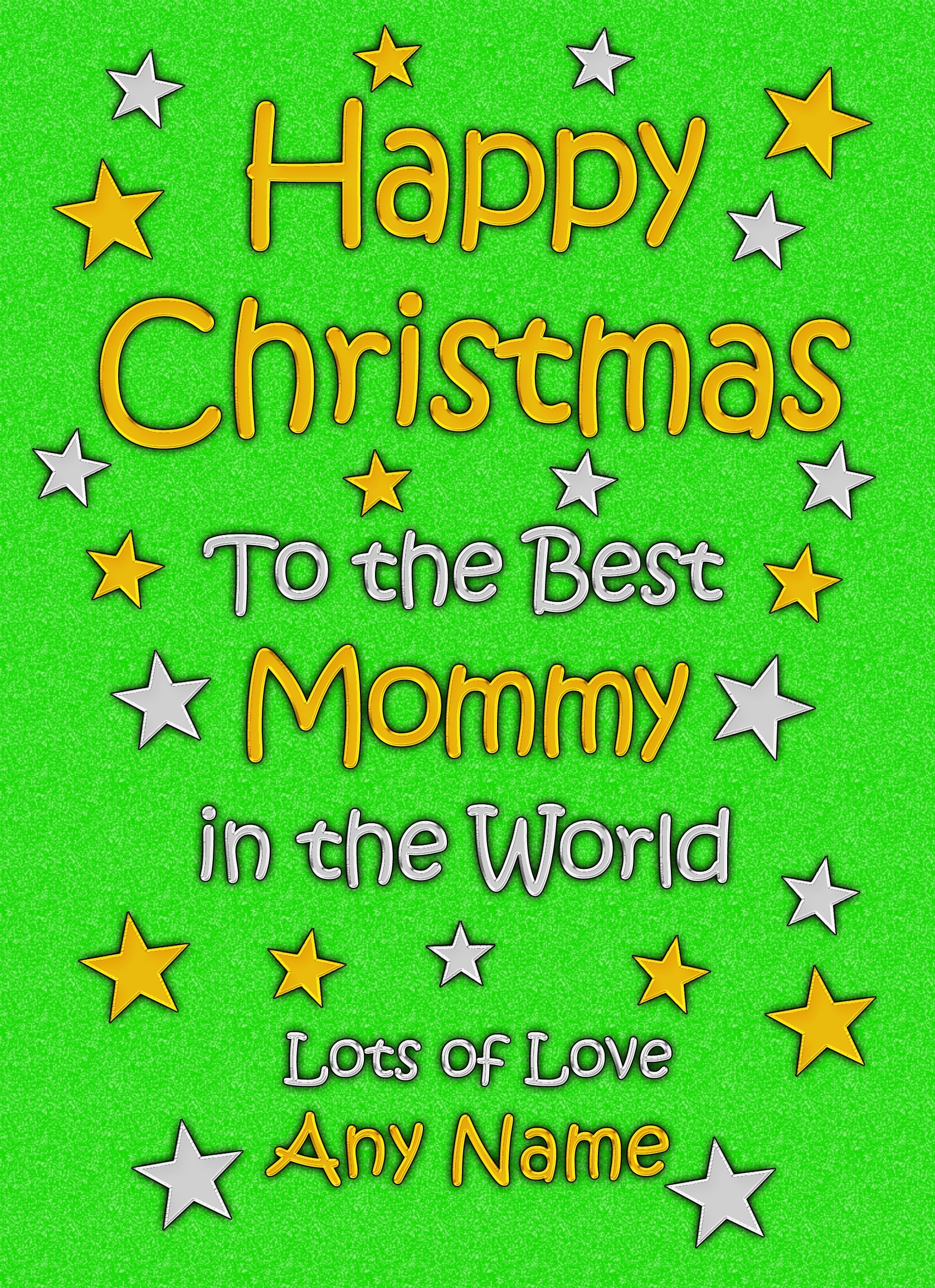 Personalised Mommy Christmas Card (Green)