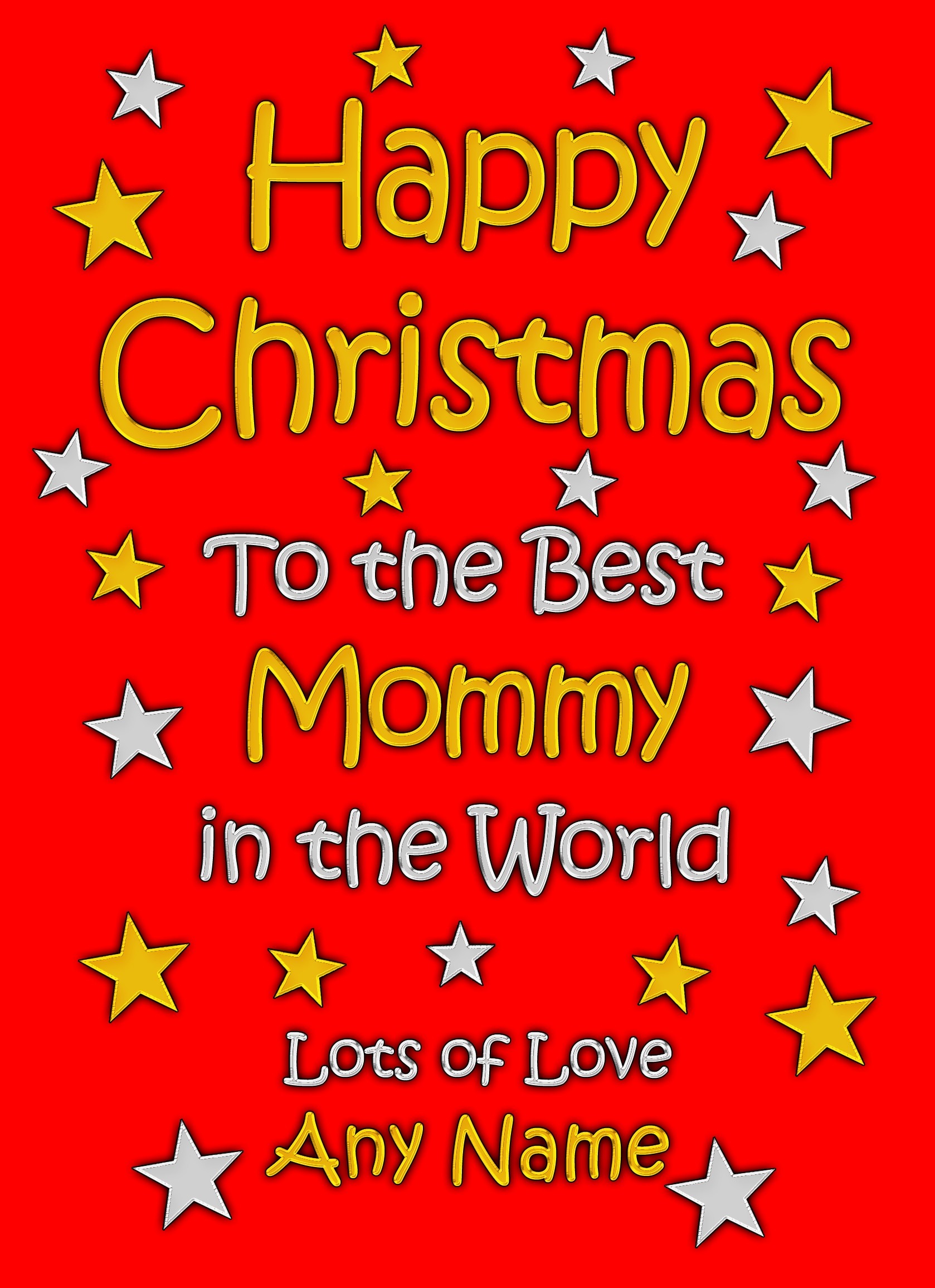 Personalised Mommy Christmas Card (Red)