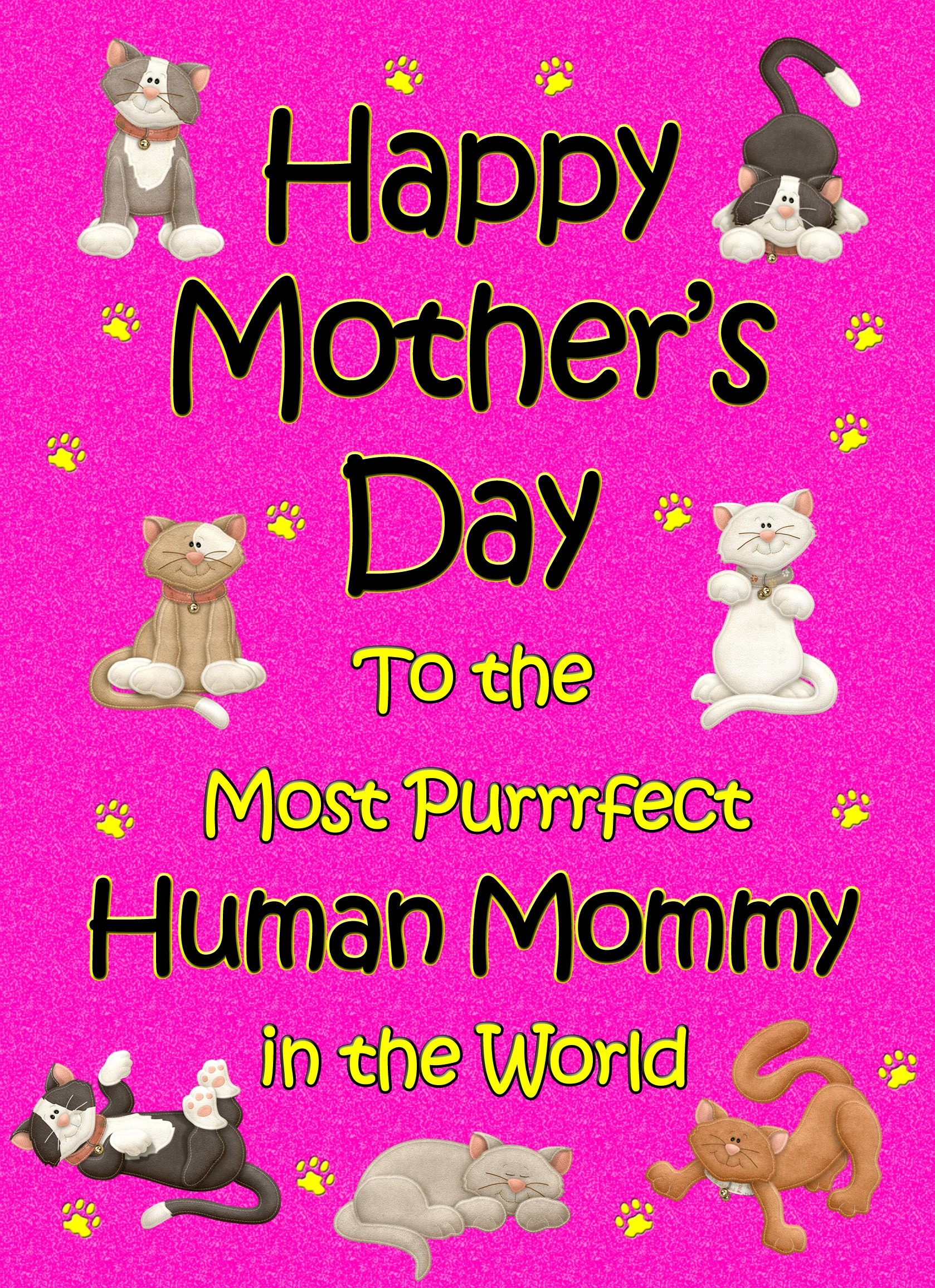 From The Cat Mothers Day Card (Cerise, Purrrfect Human Mommy)