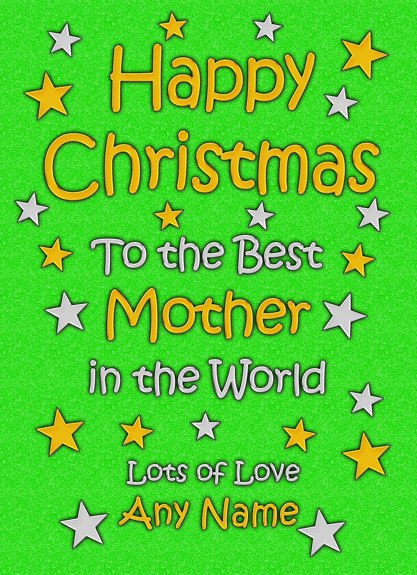 Personalised Mother Christmas Card (Green)