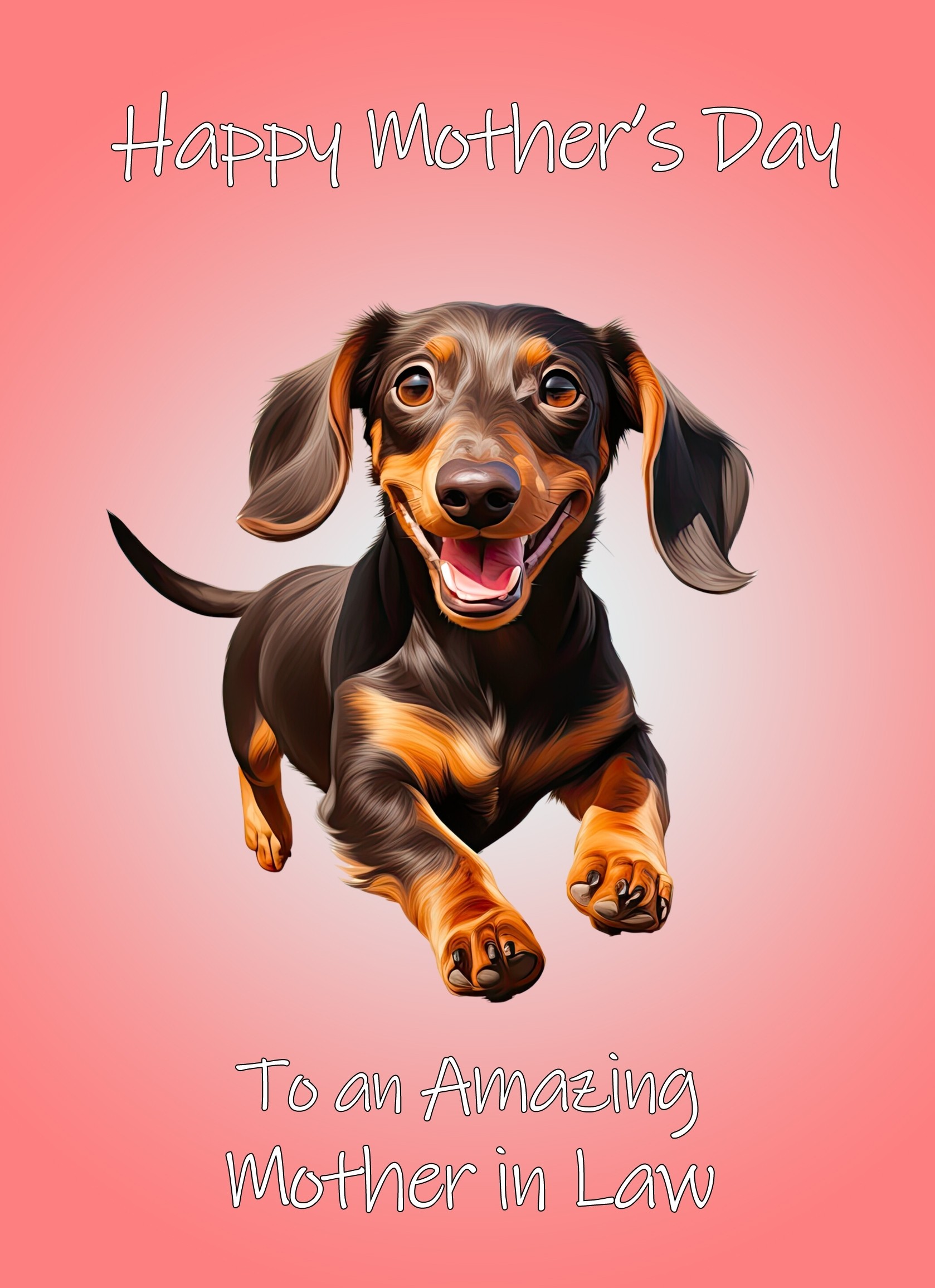 Dachshund Dog Mothers Day Card For Mother in Law