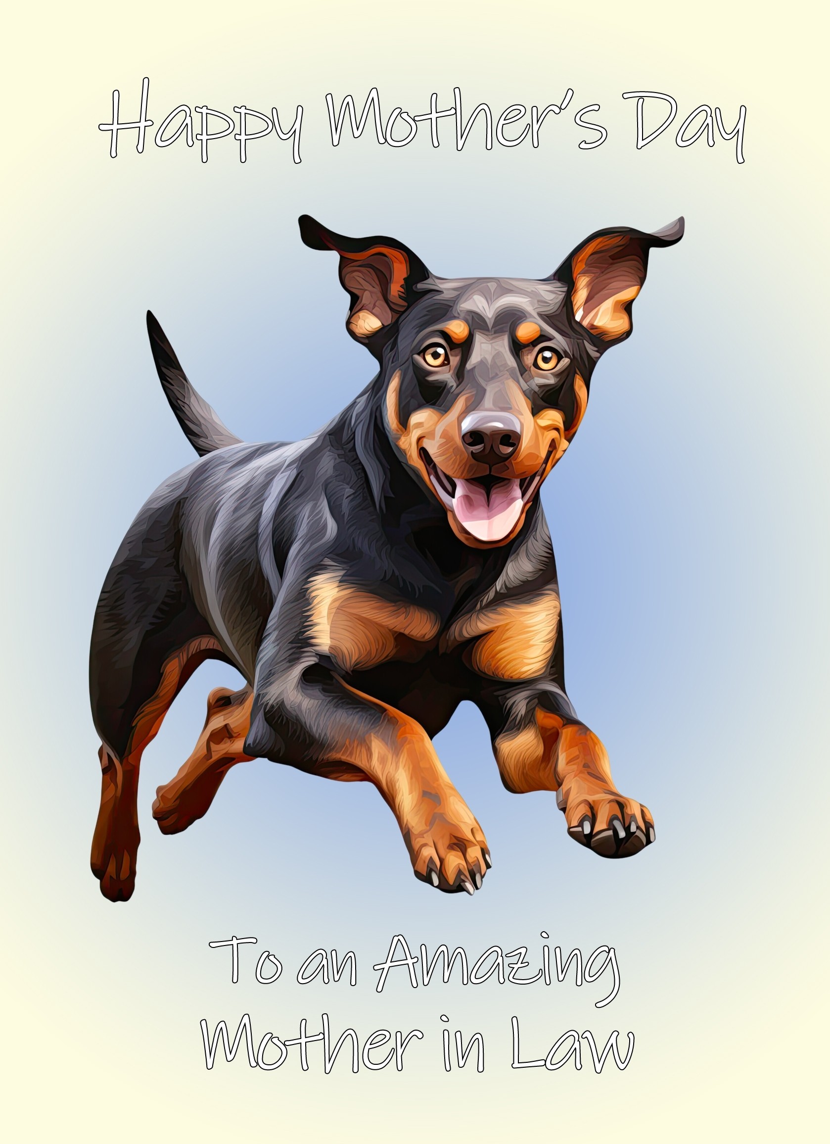 Doberman Dog Mothers Day Card For Mother in Law