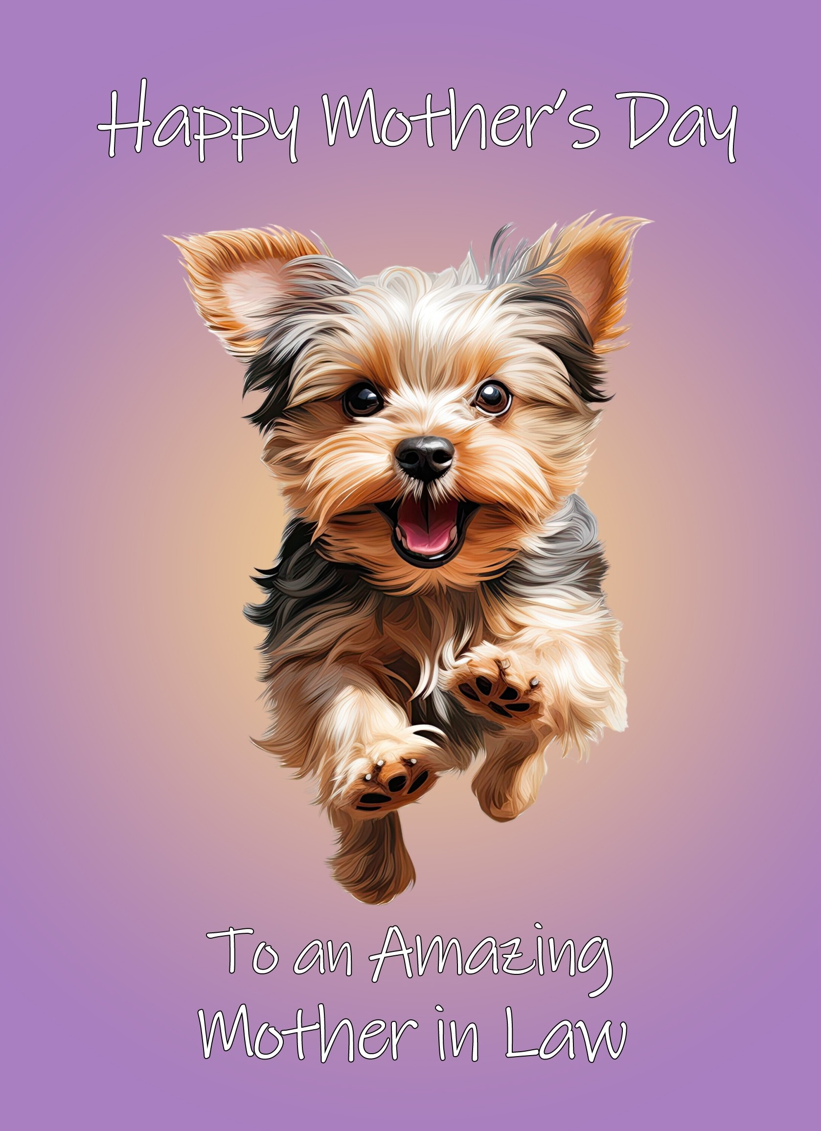 Yorkshire Terrier Dog Mothers Day Card For Mother in Law