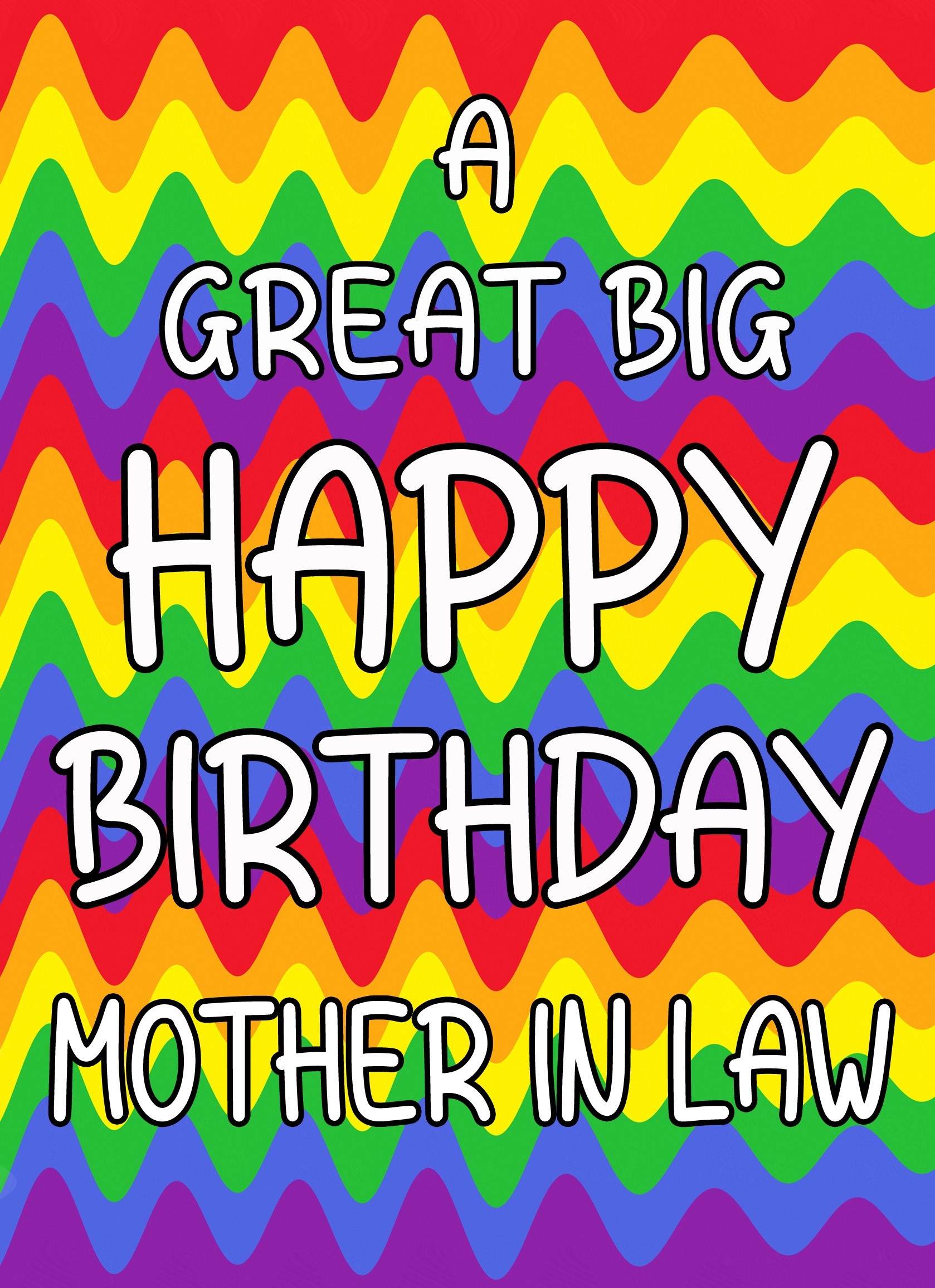 Happy Birthday 'Mother in Law' Greeting Card (Rainbow)
