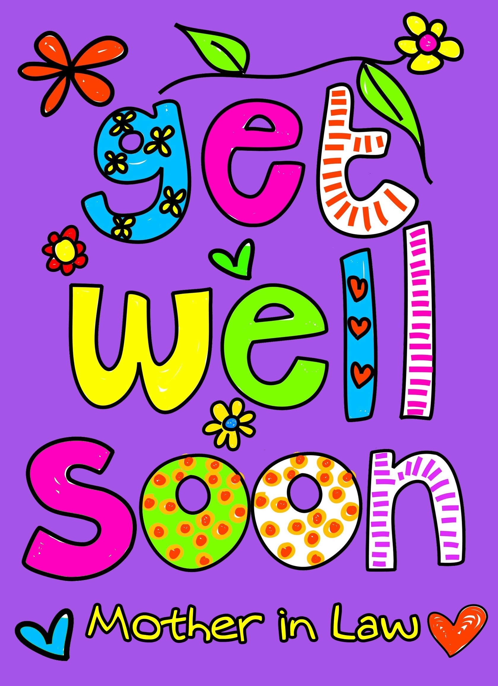Get Well Soon 'Mother in Law' Greeting Card