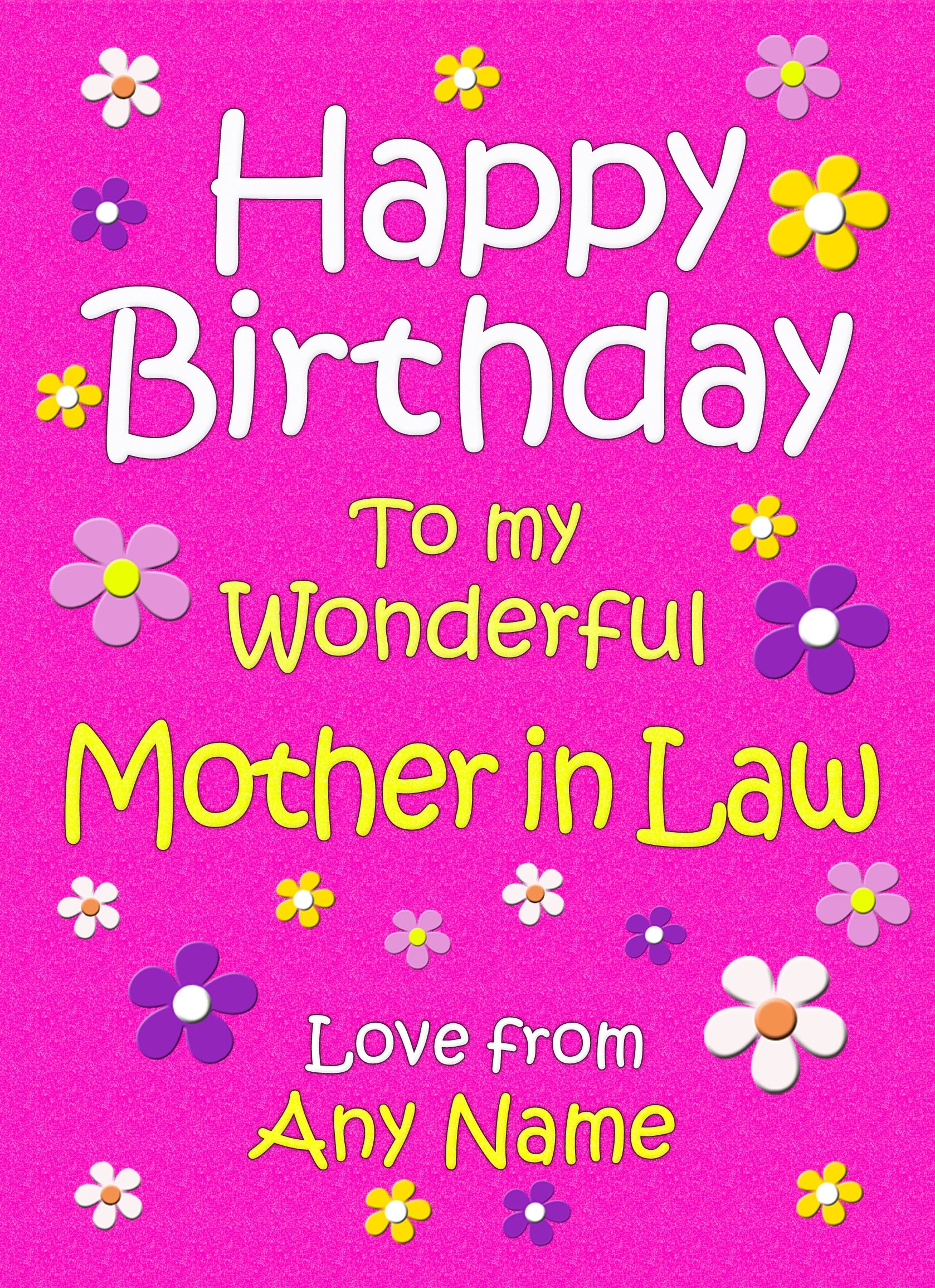 Personalised Mother in Law Birthday Card (Cerise)