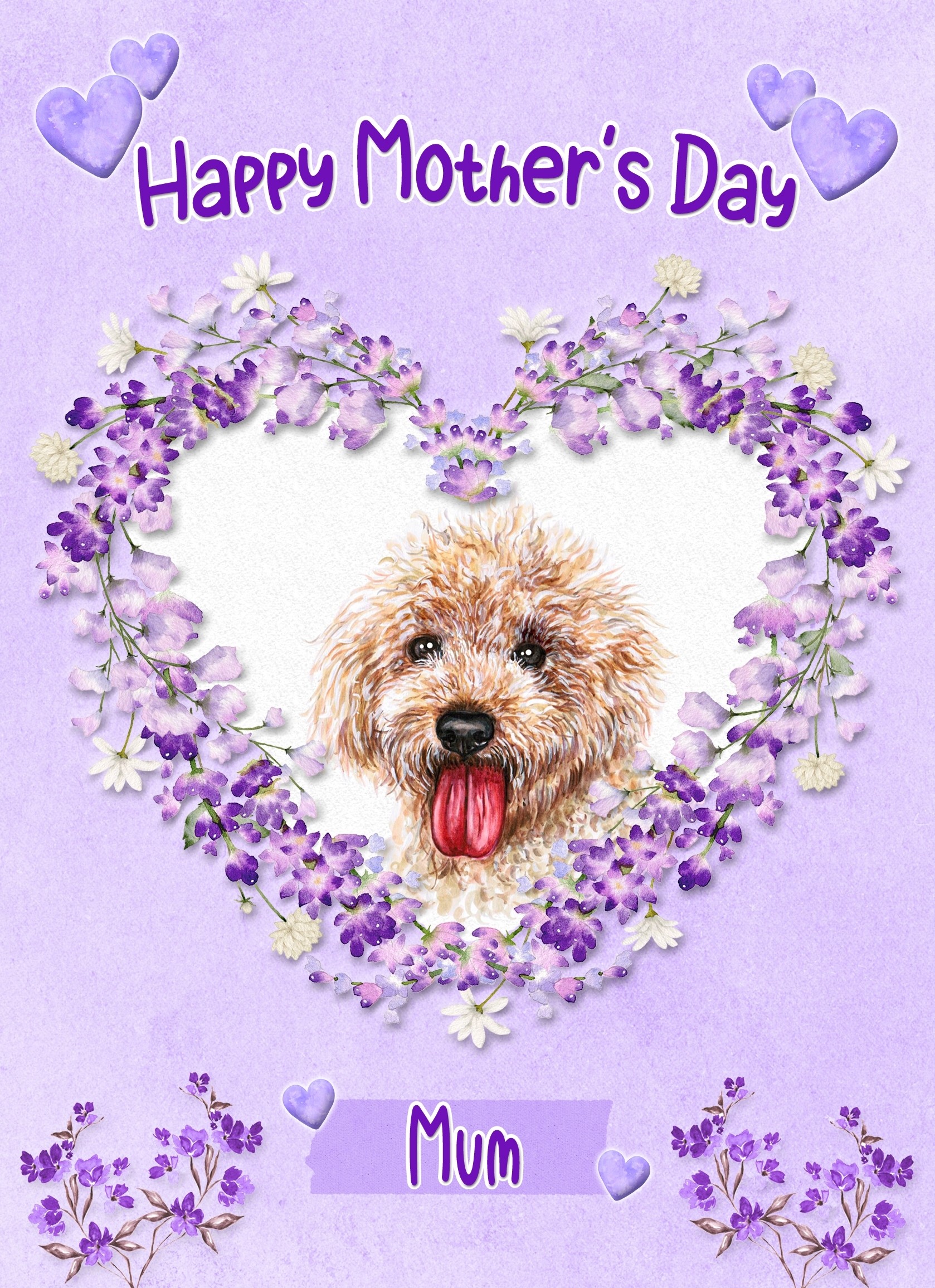 Cockapoo Dog Mothers Day Card (Happy Mothers, Mum)