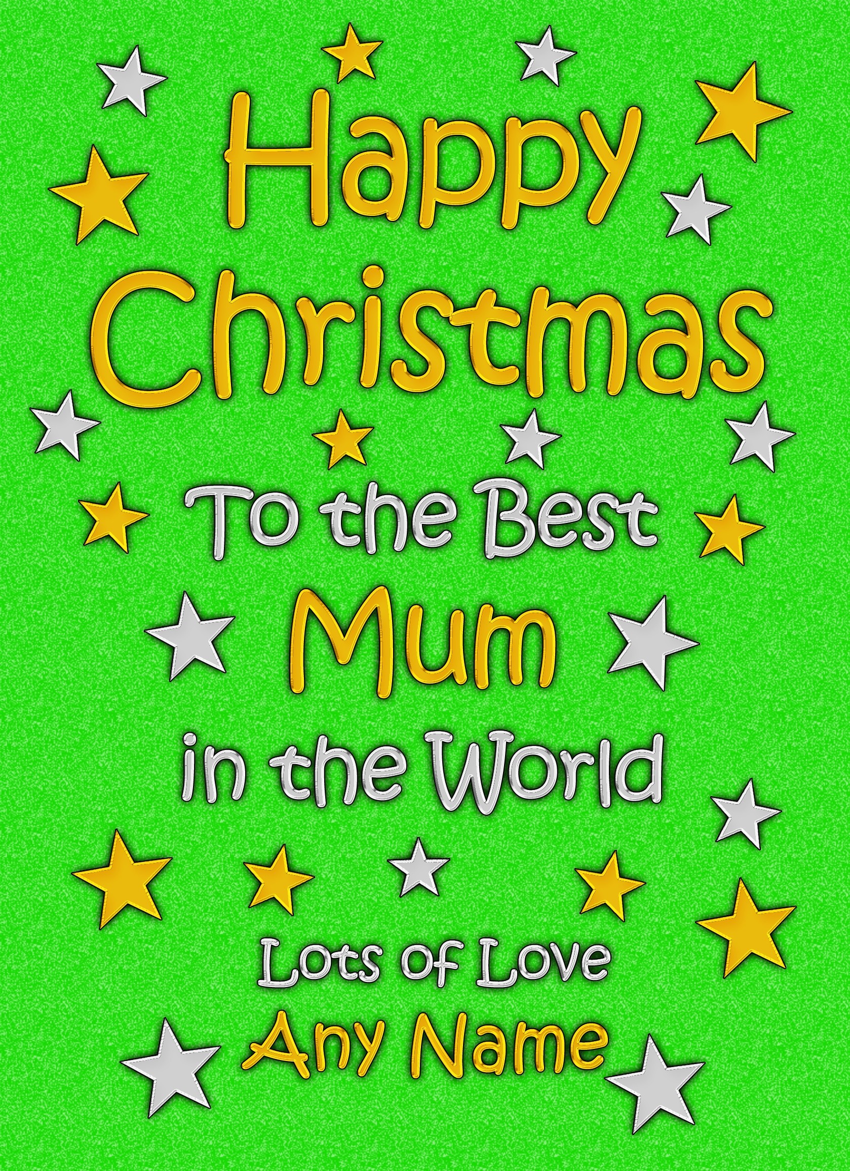 Personalised Mum Christmas Card (Green)