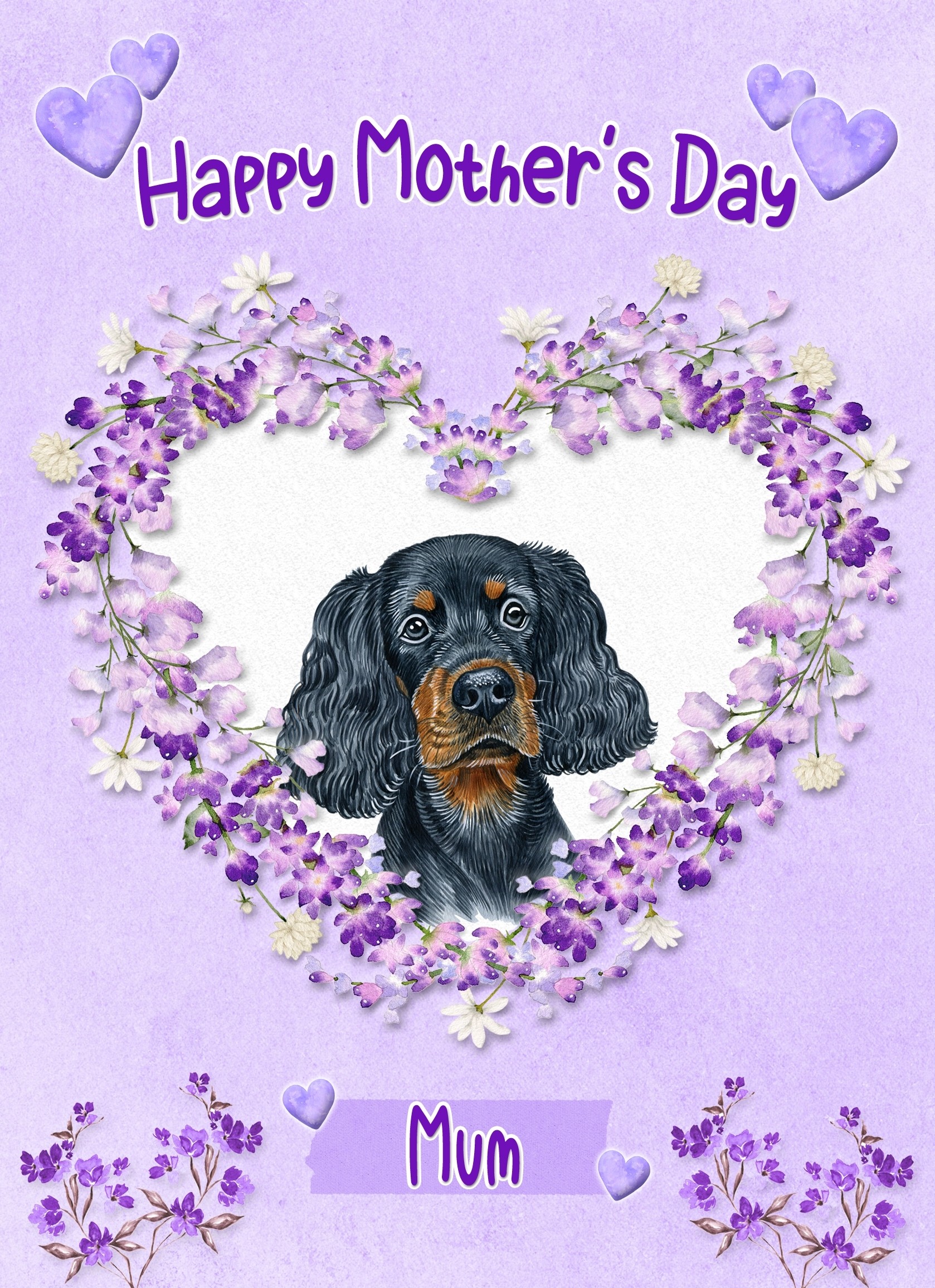 Gordon Setter Dog Mothers Day Card (Happy Mothers, Mum)