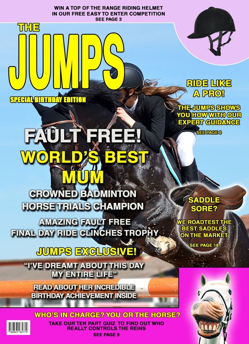 Horse Riding Show Jumping Mum Birthday Card Magazine Spoof