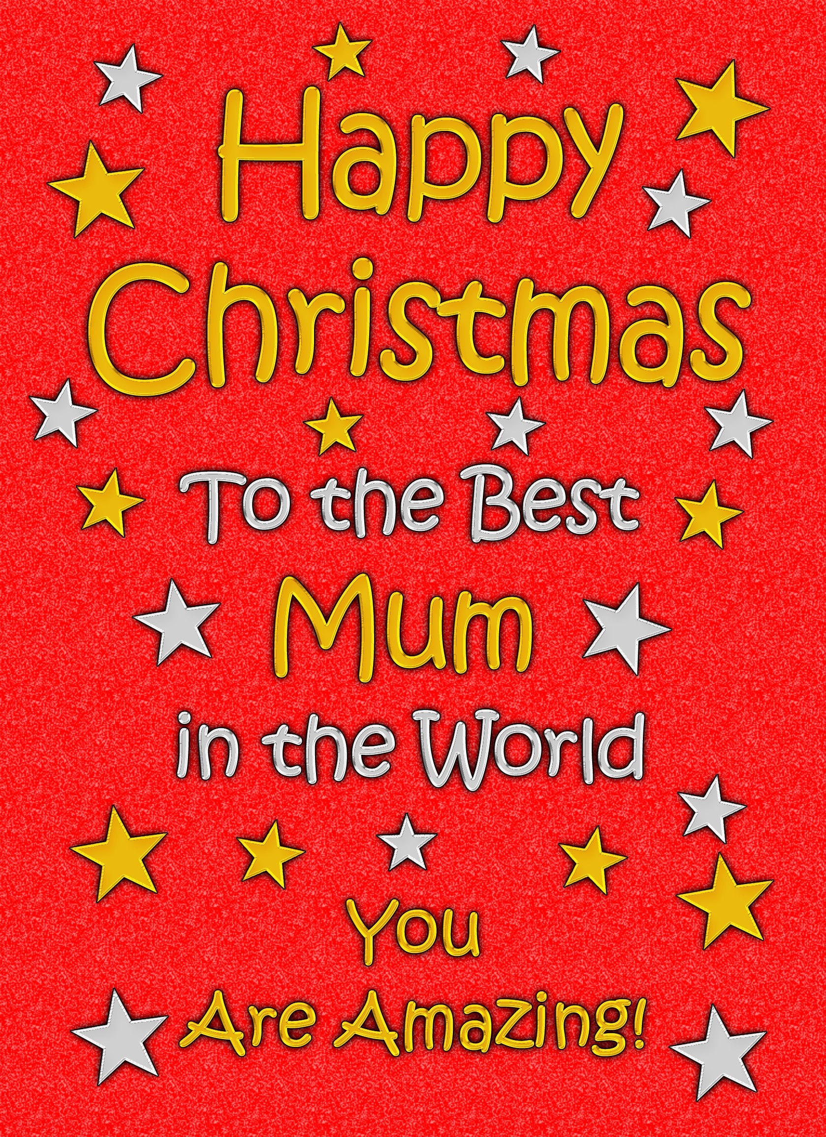 Mum Christmas Card (Red)