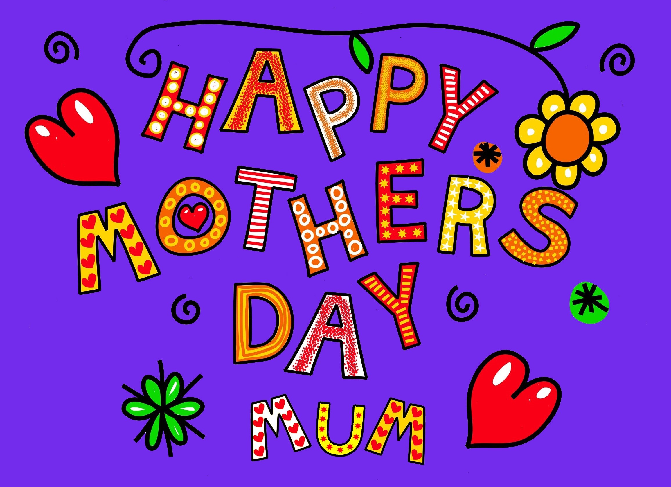 Mothers Day Card (Purple, Mum)
