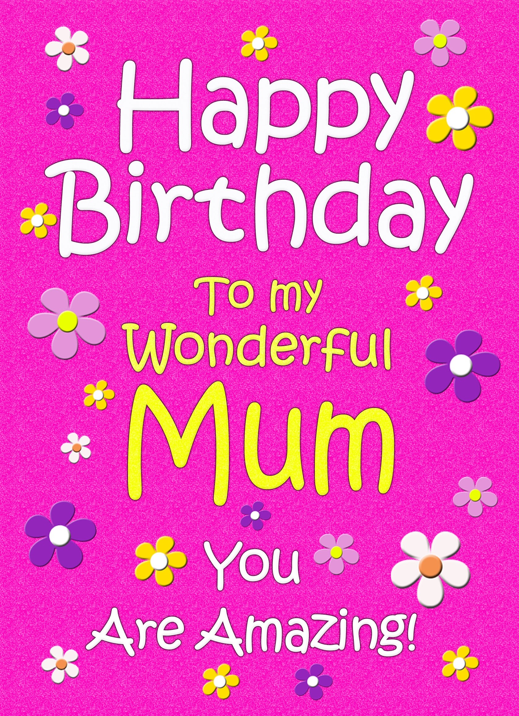 Mum Birthday Card (Cerise)