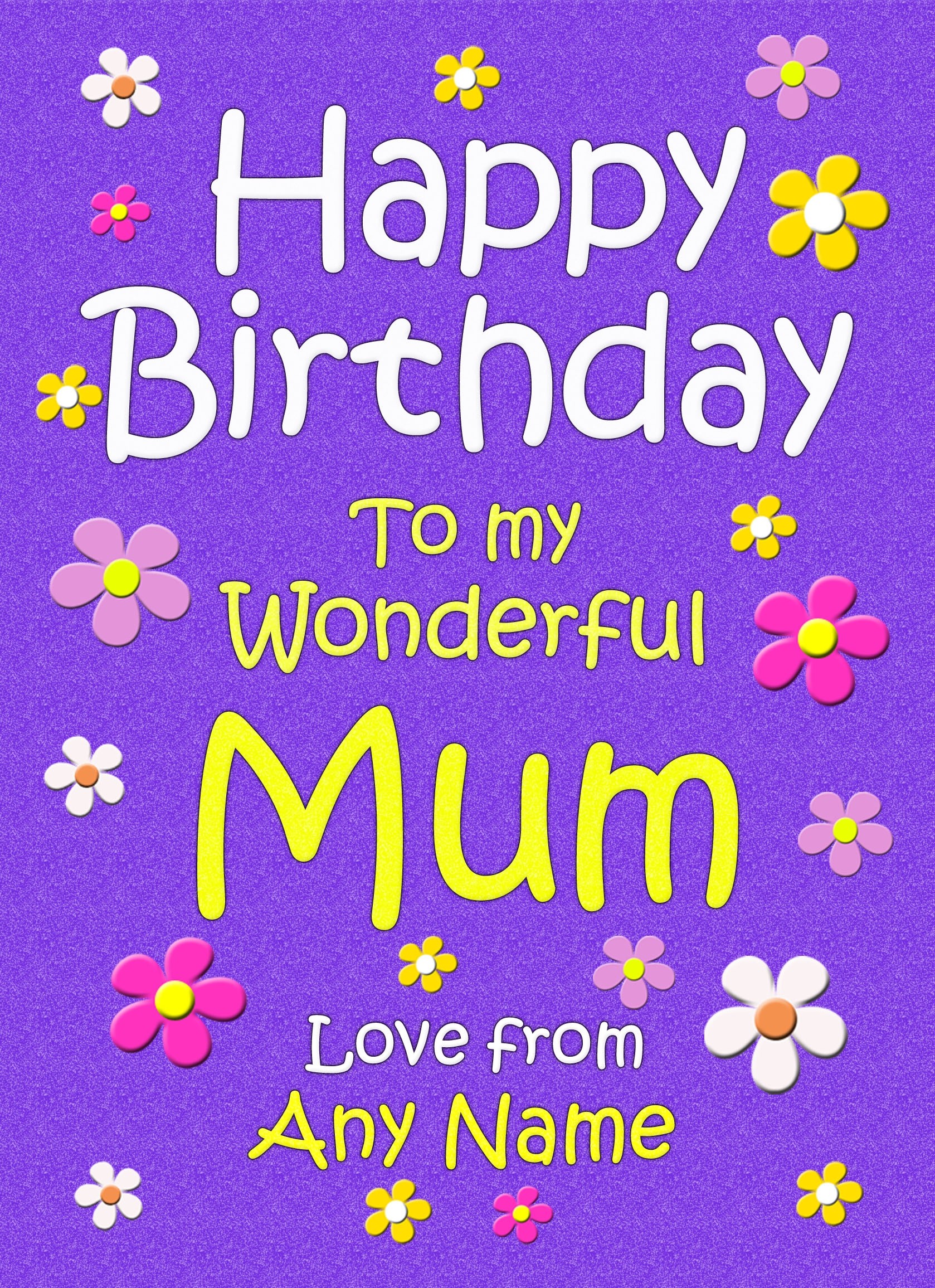 Personalised Mum Birthday Card (Purple)