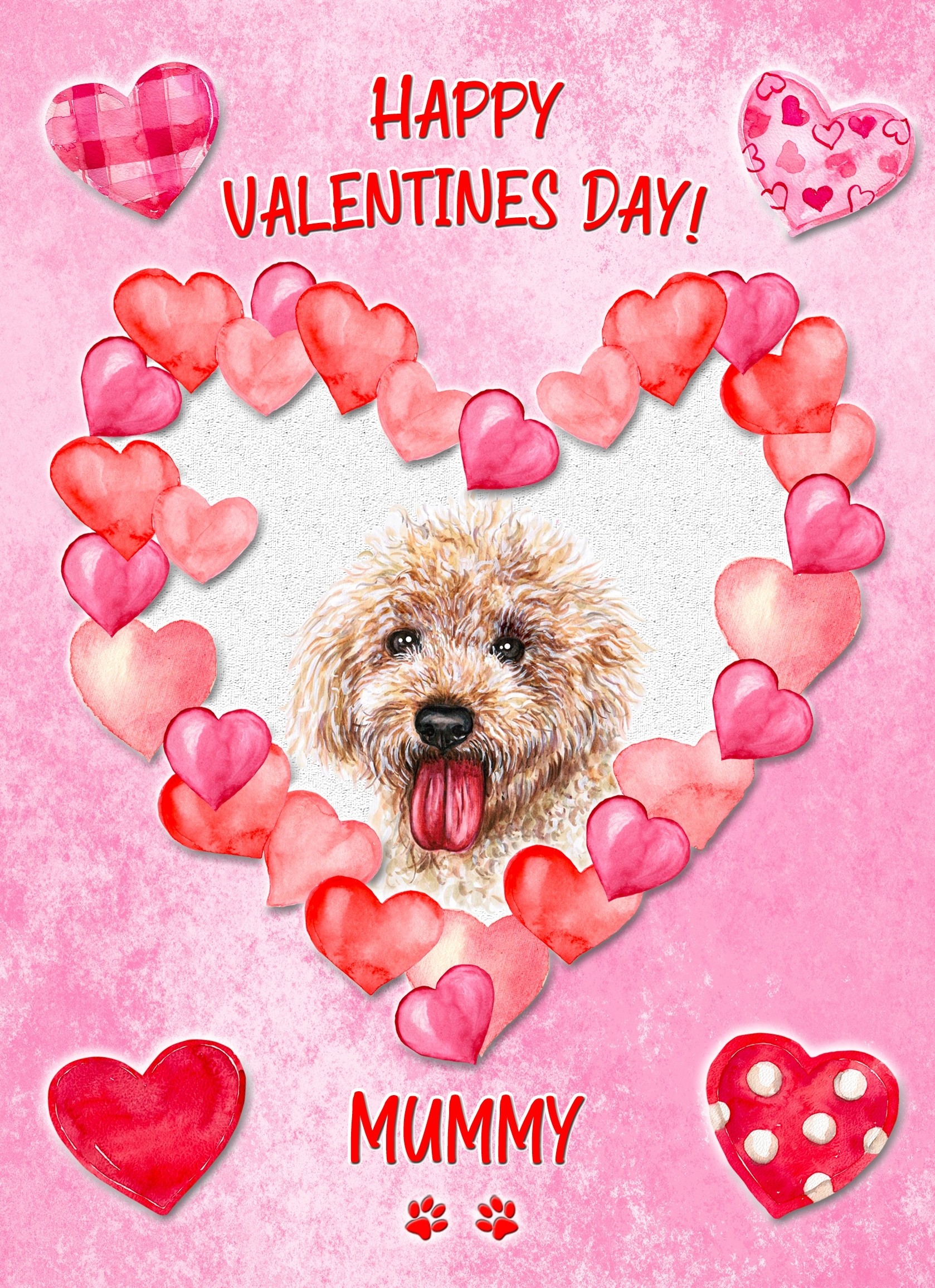 Cockapoo Dog Valentines Day Card (Happy Valentines, Mummy)