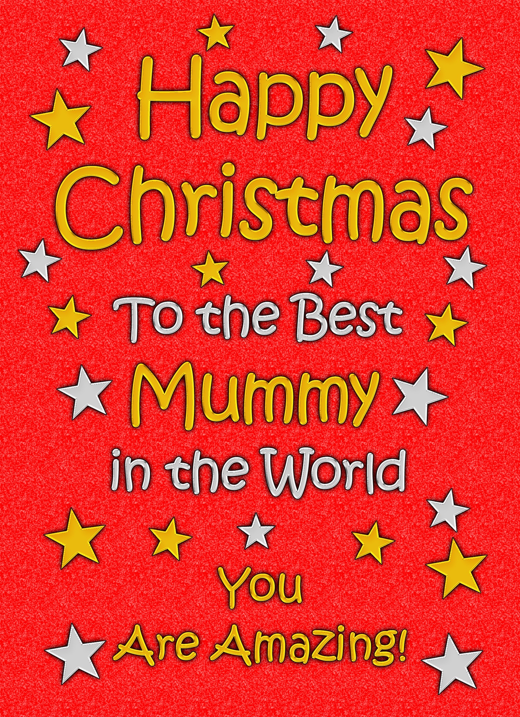 Mummy Christmas Card (Red)