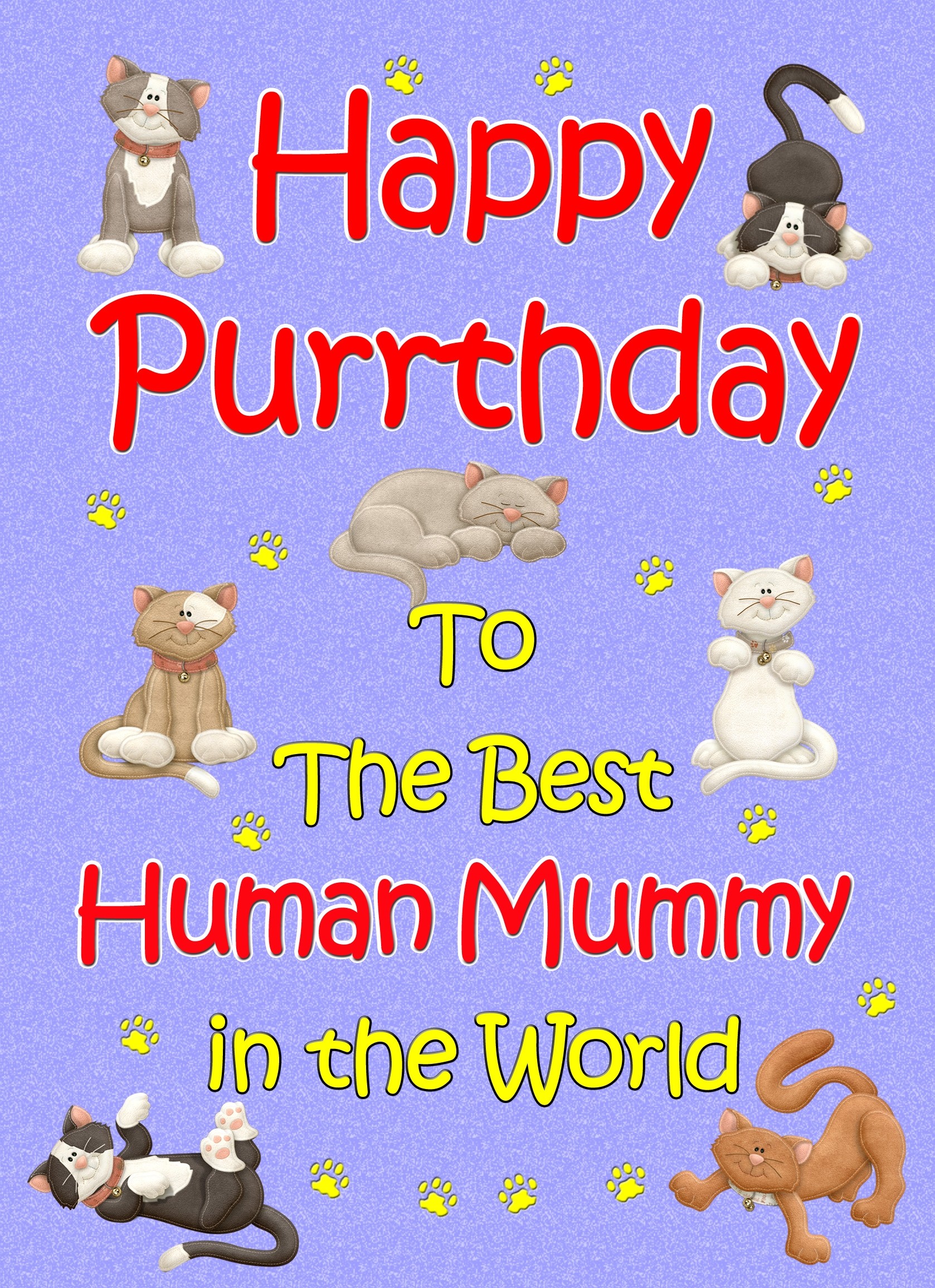 From The Cat Birthday Card (Lilac, Human Mummy, Happy Purrthday)