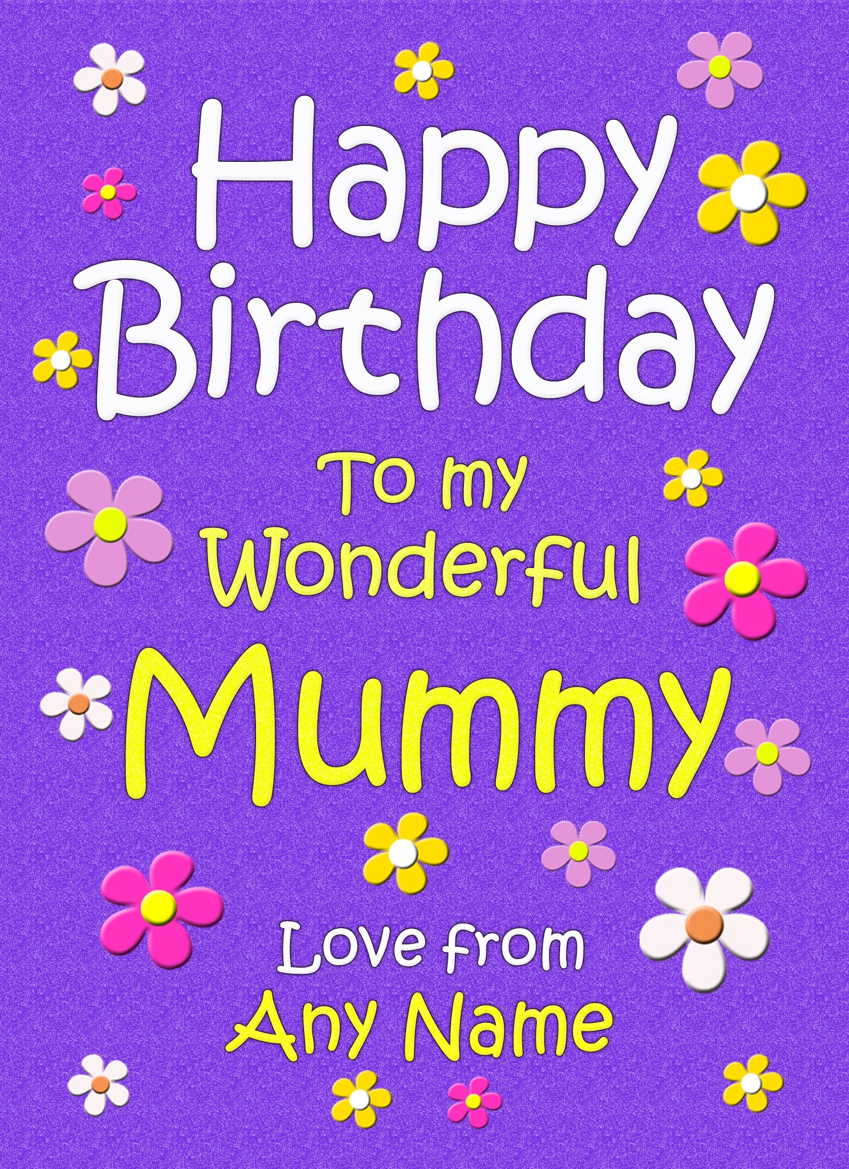 Personalised Mummy Birthday Card (Purple)