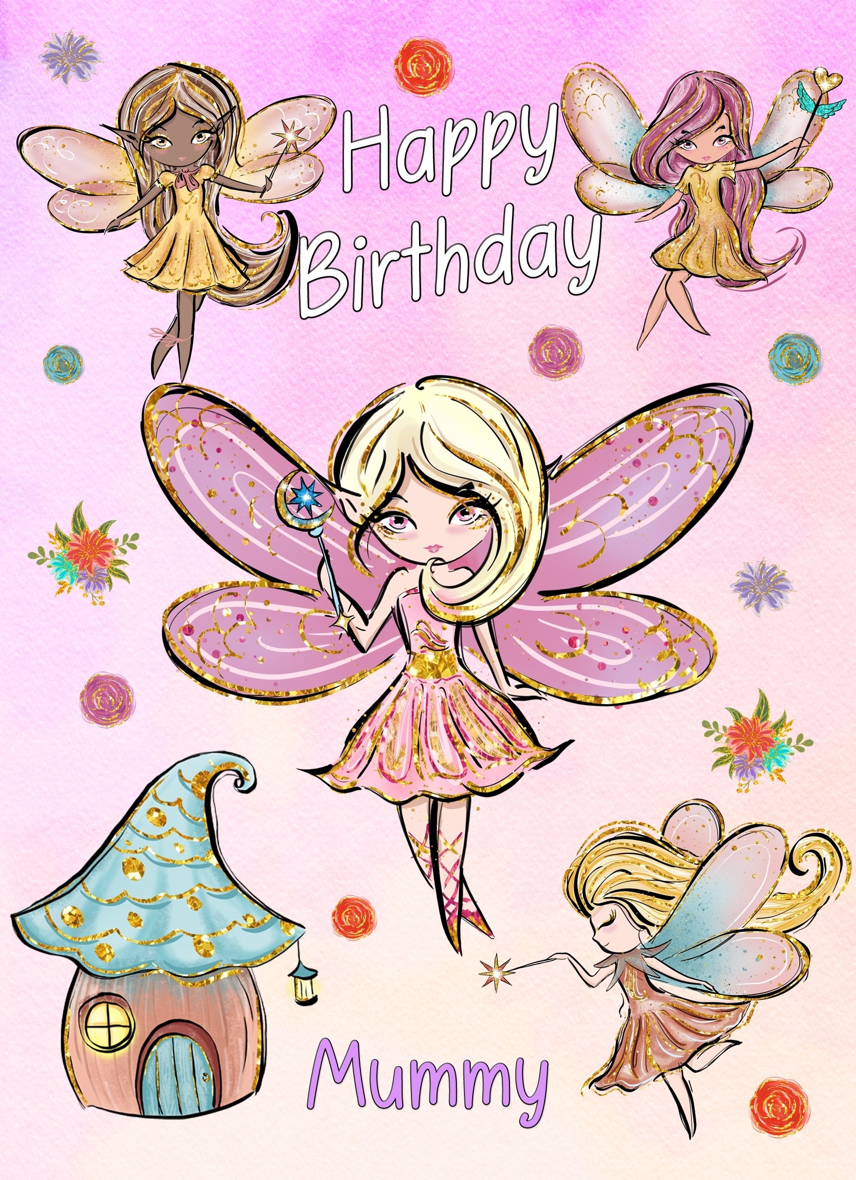 Birthday Card For Mummy (Fairies, Princess)