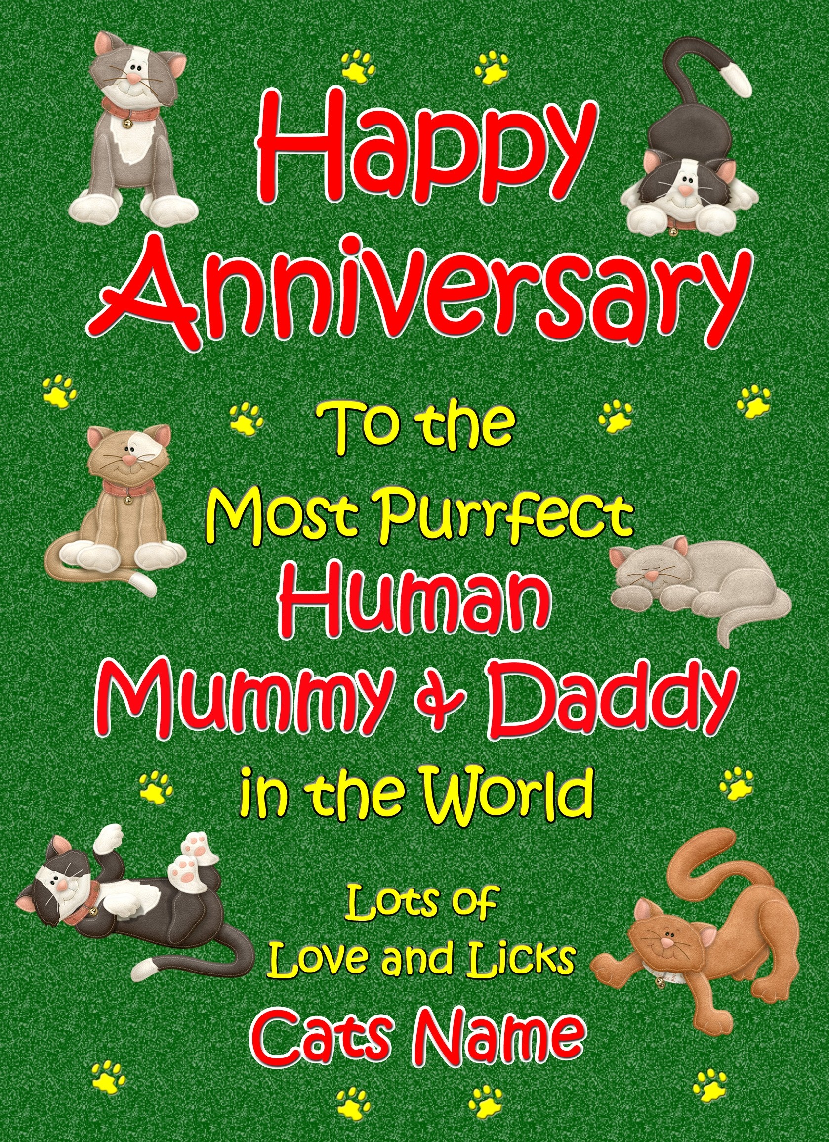 Personalised From The Cat Anniversary Card (Purrfect Mummy and Daddy)