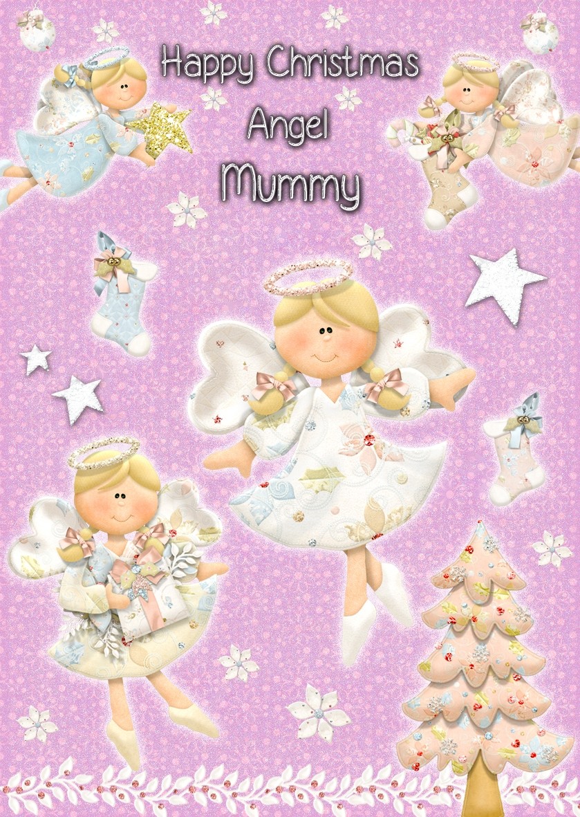 Angel Mummy Christmas Card 'Happy Christmas'