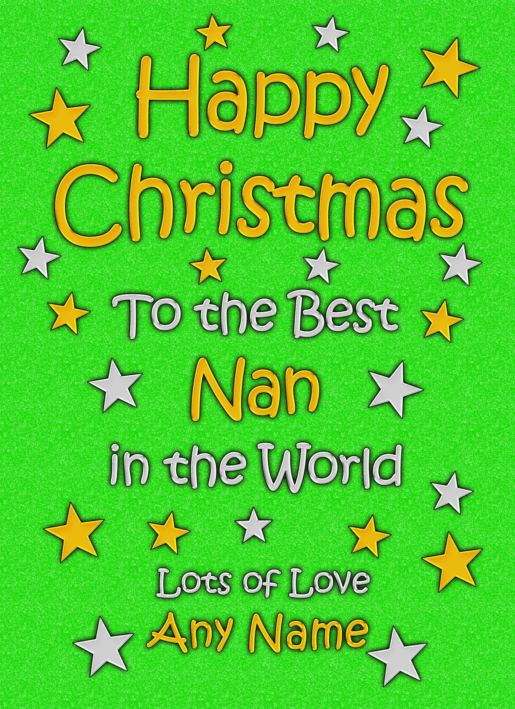 Personalised Nan Christmas Card (Green)