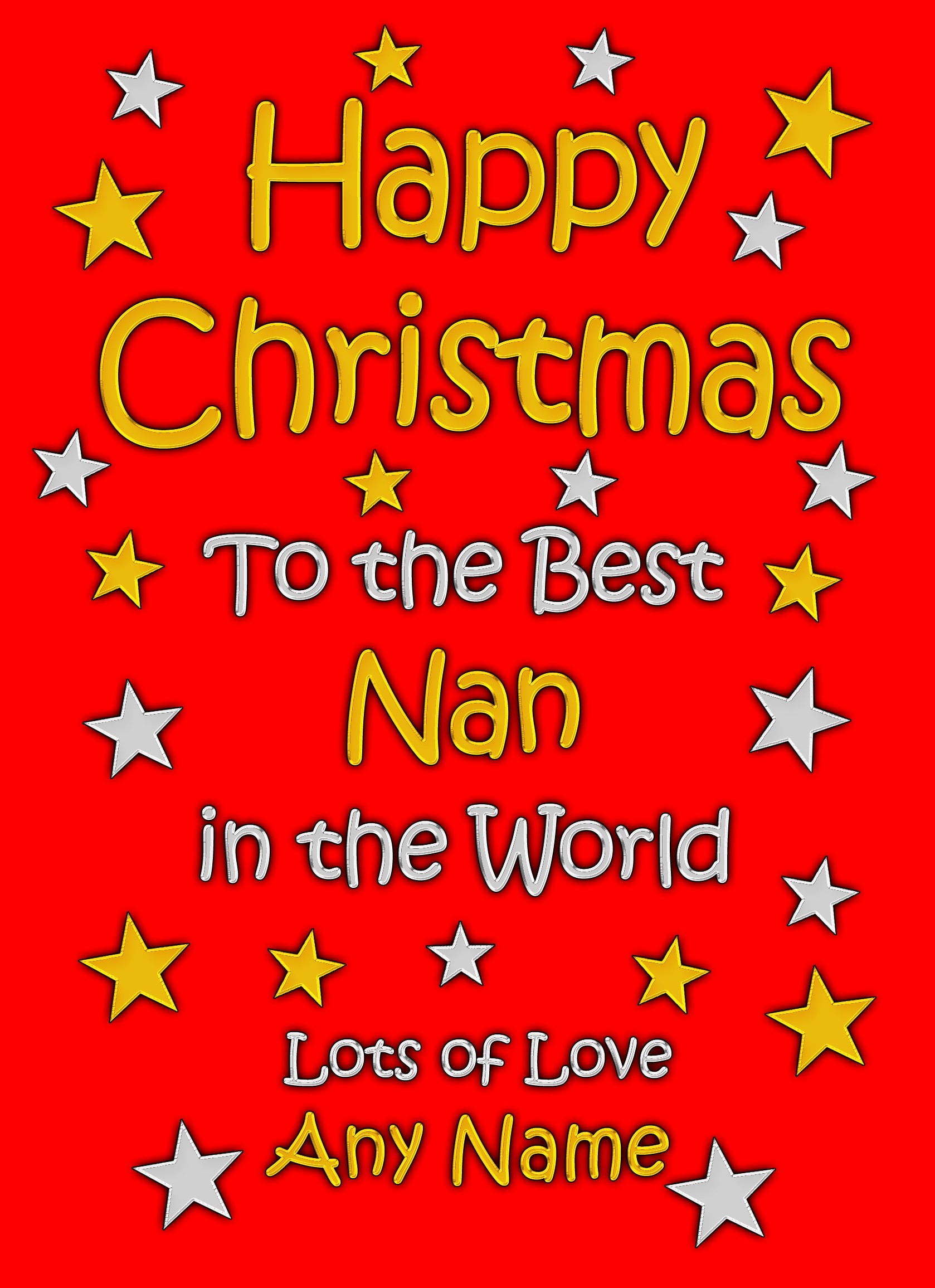 Personalised Nan Christmas Card (Red)