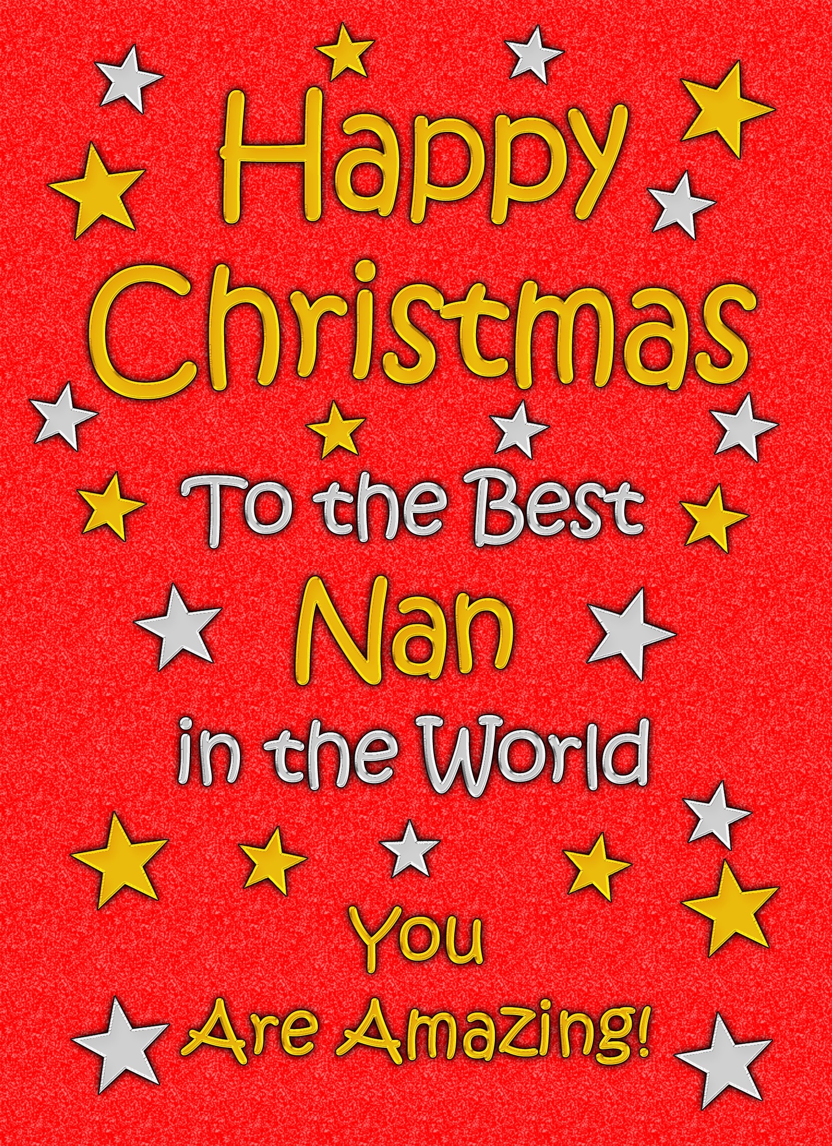 Nan Christmas Card (Red)