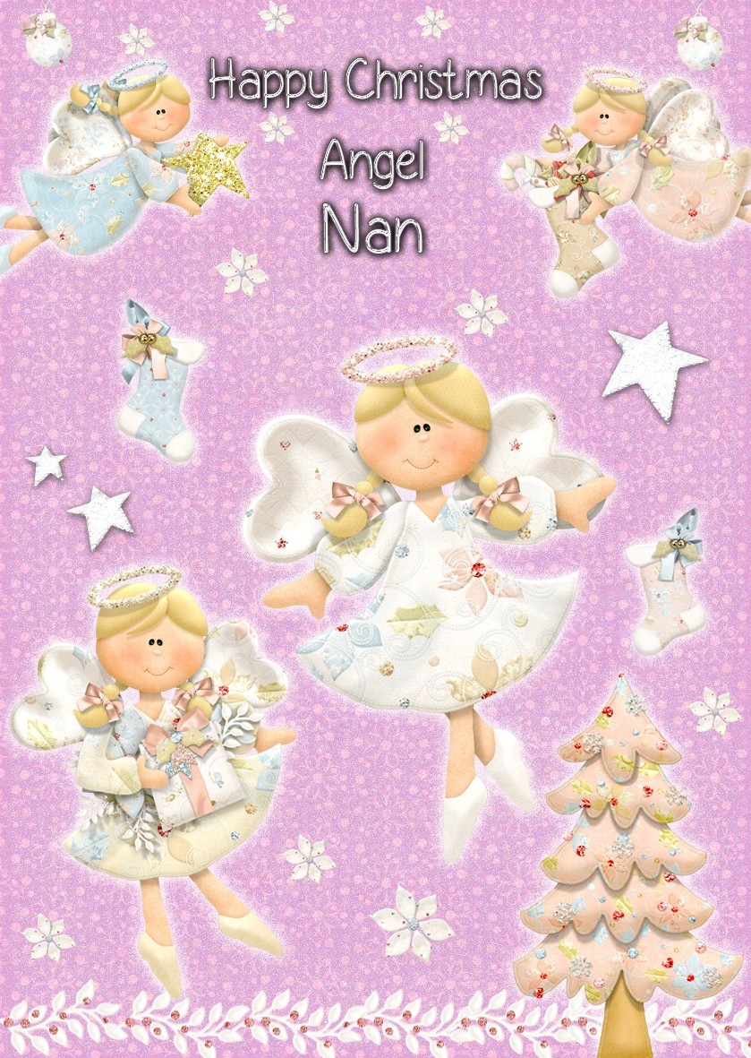Angel Nan Christmas Card 'Happy Christmas'