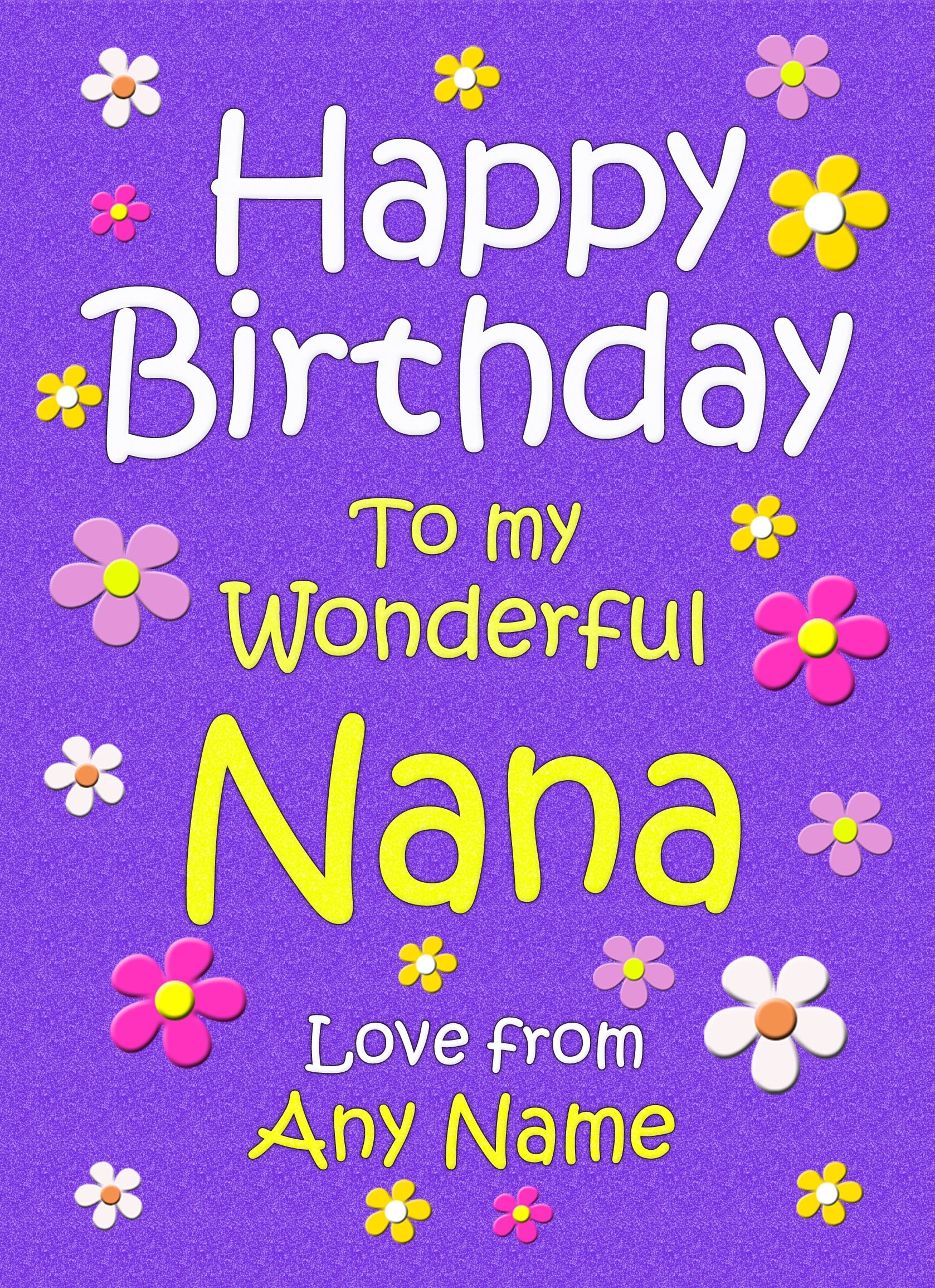 Personalised Nana Birthday Card (Purple)