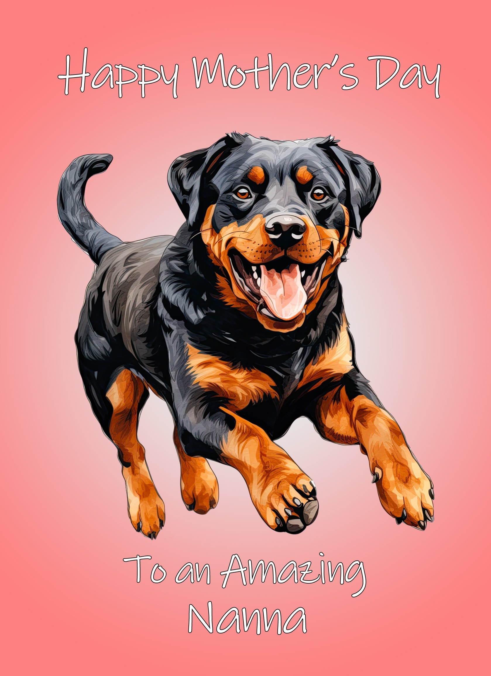 Rottweiler Dog Mothers Day Card For Nanna