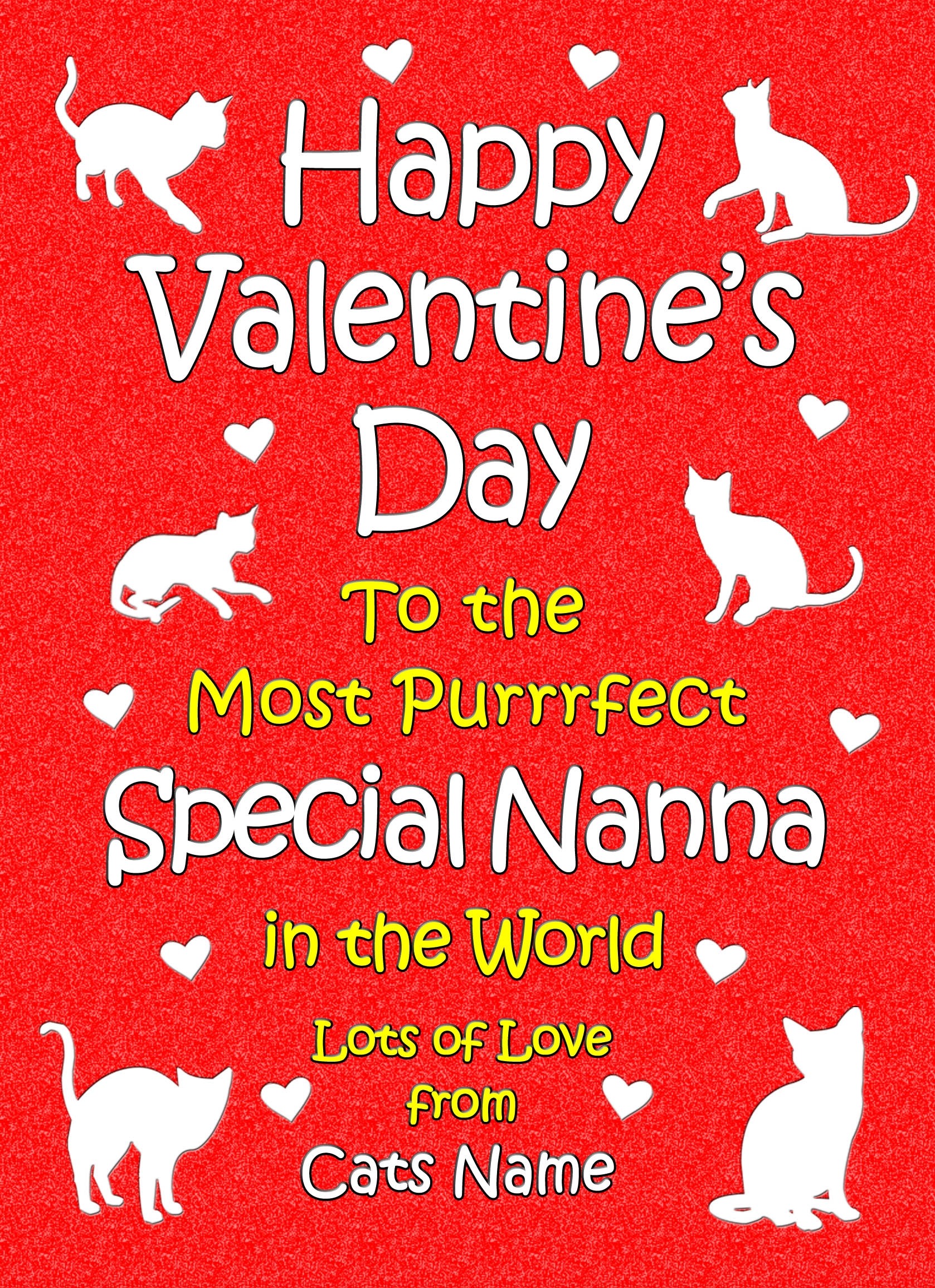 Personalised From The Cat Valentines Day Card (Special Nanna)