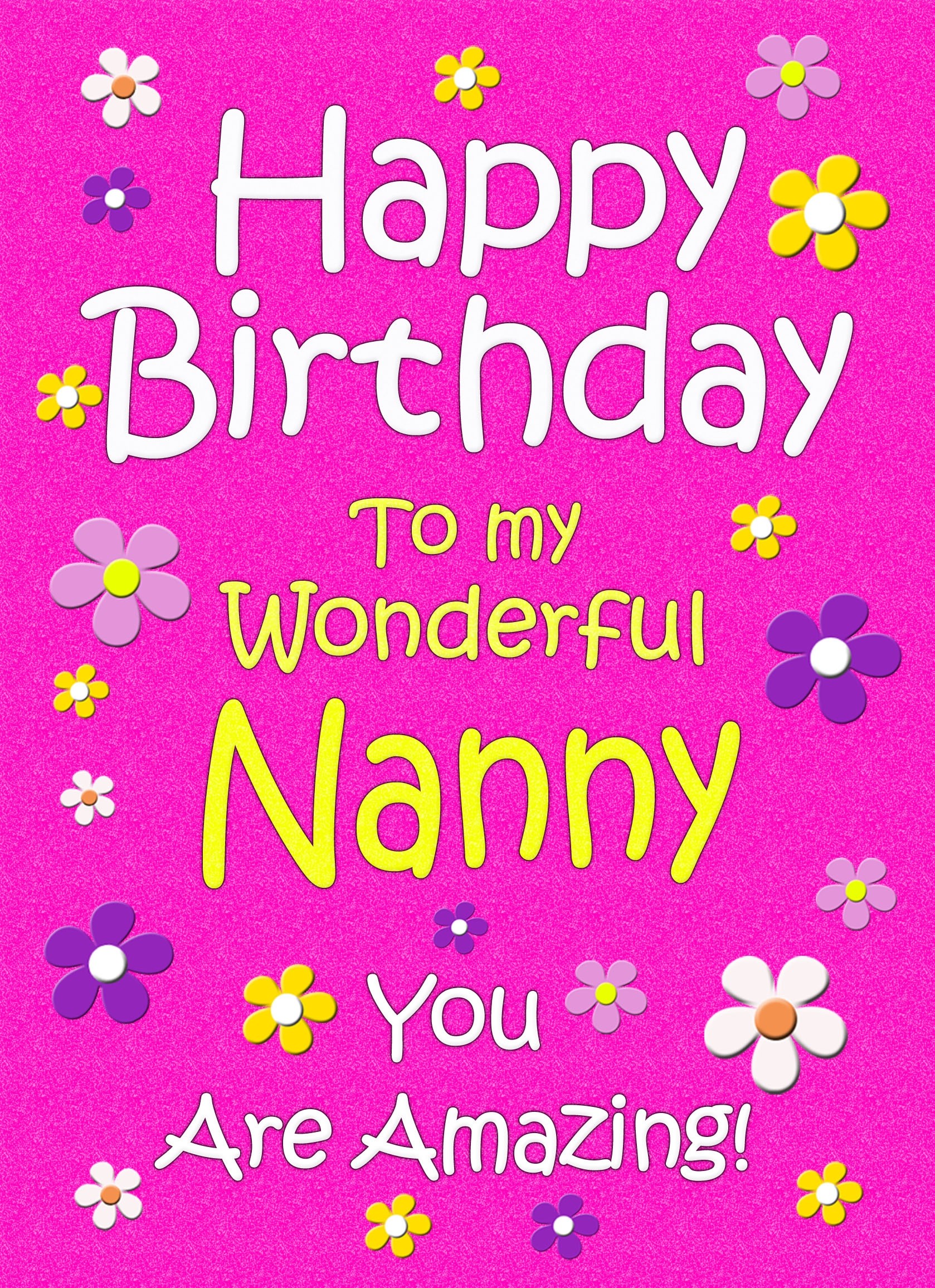 Nanny Birthday Card (Cerise)