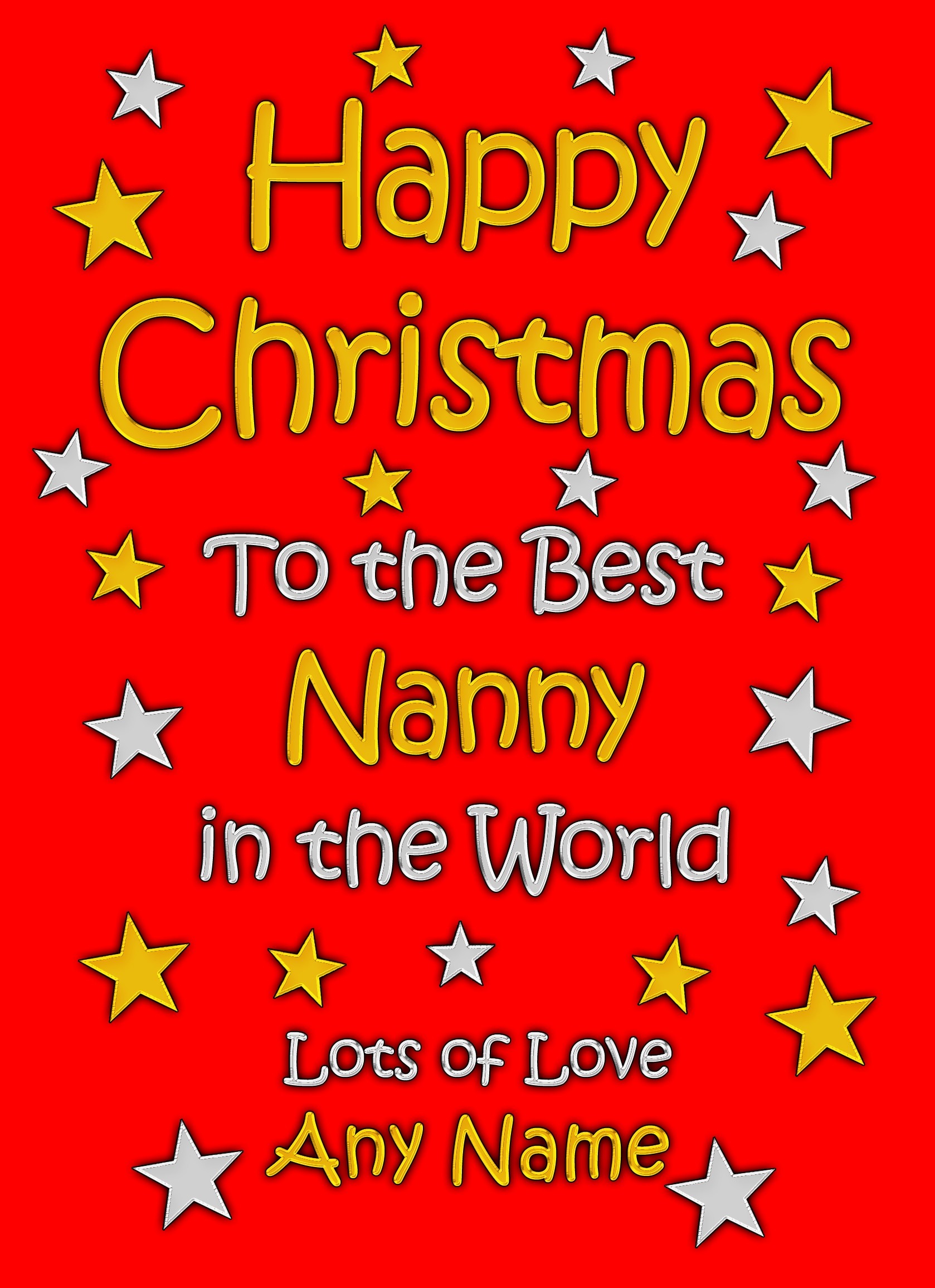 Personalised Nanny Christmas Card (Red)