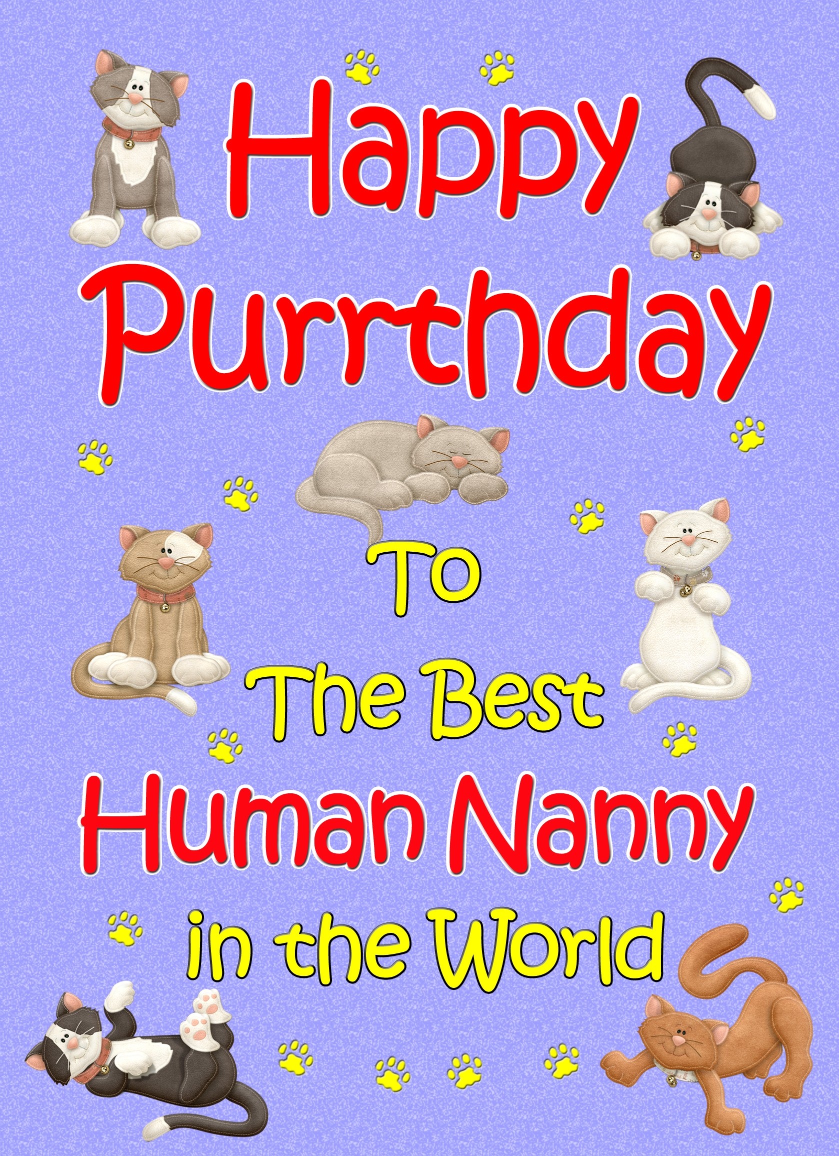 From The Cat Birthday Card (Lilac, Human Nanny, Happy Purrthday)