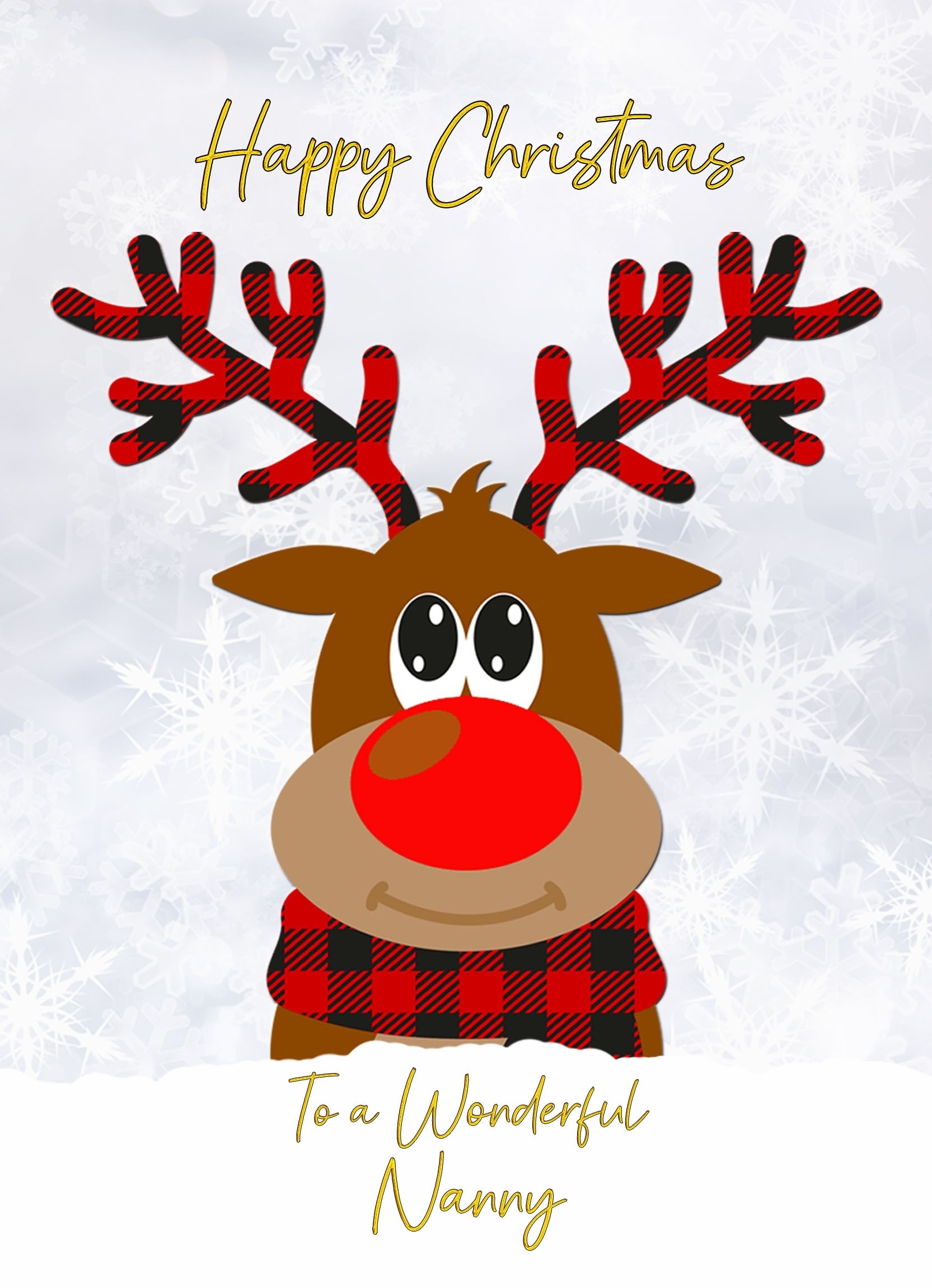 Christmas Card For Nanny (Reindeer Cartoon)