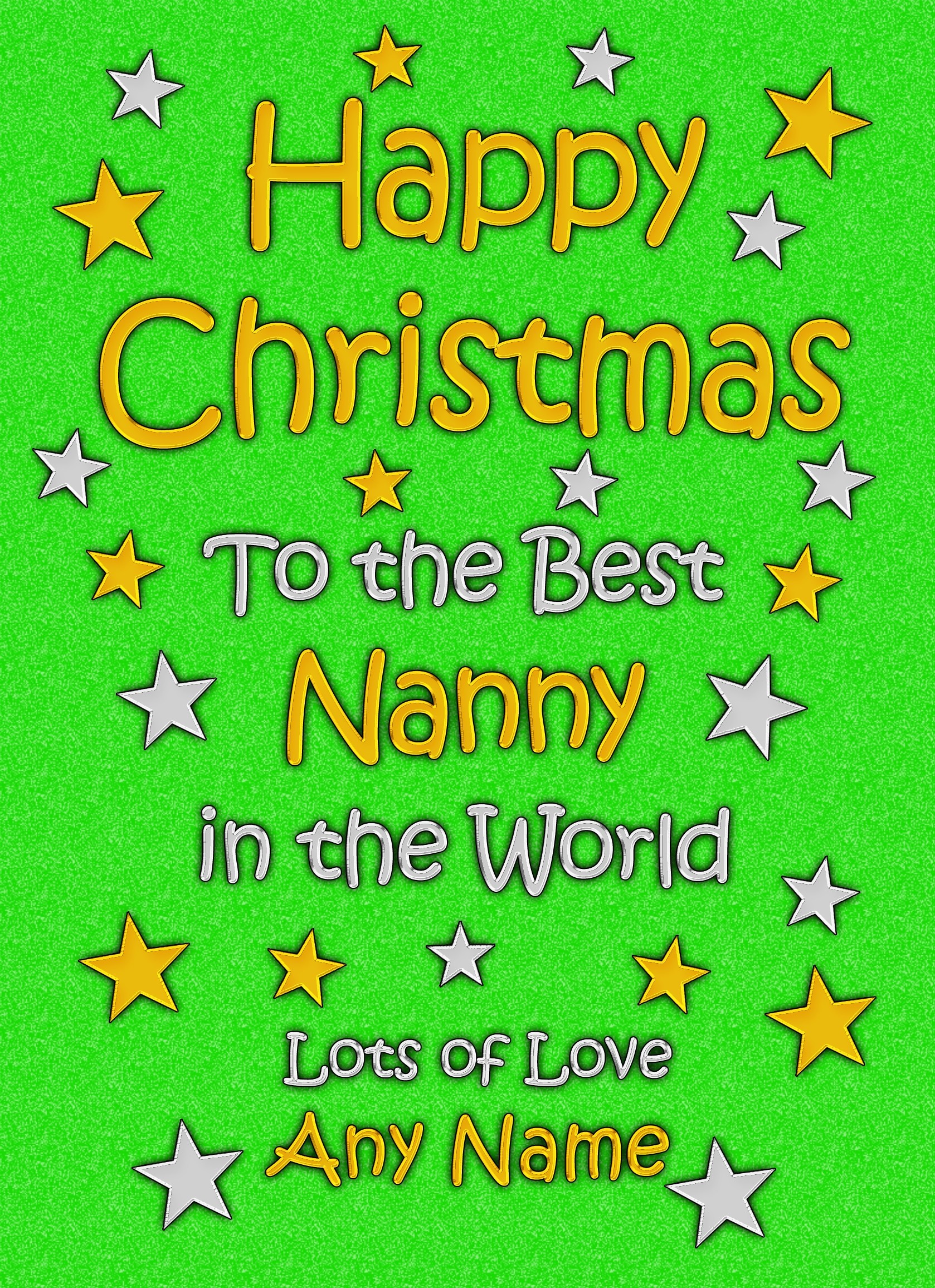 Personalised Nanny Christmas Card (Green)