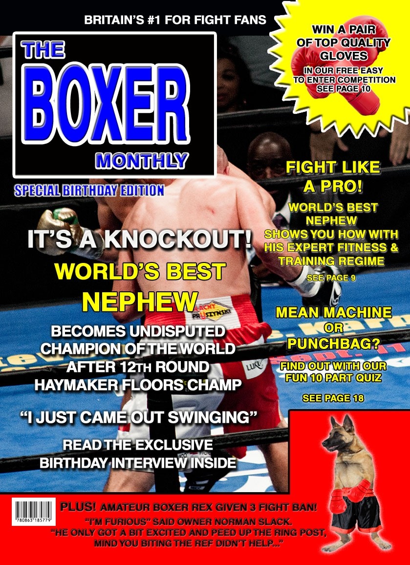 Boxer/Boxing Nephew Birthday Card Magazine Spoof
