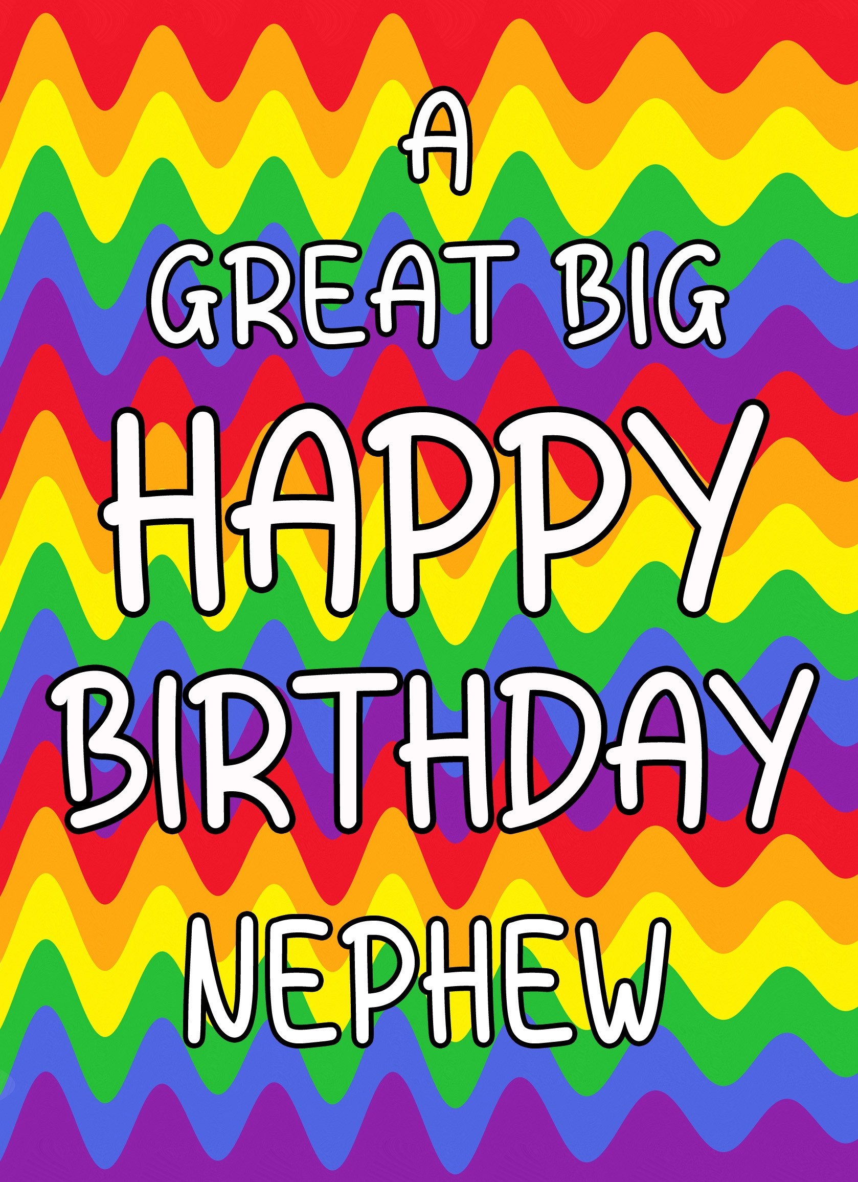 Happy Birthday 'Nephew' Greeting Card (Rainbow)