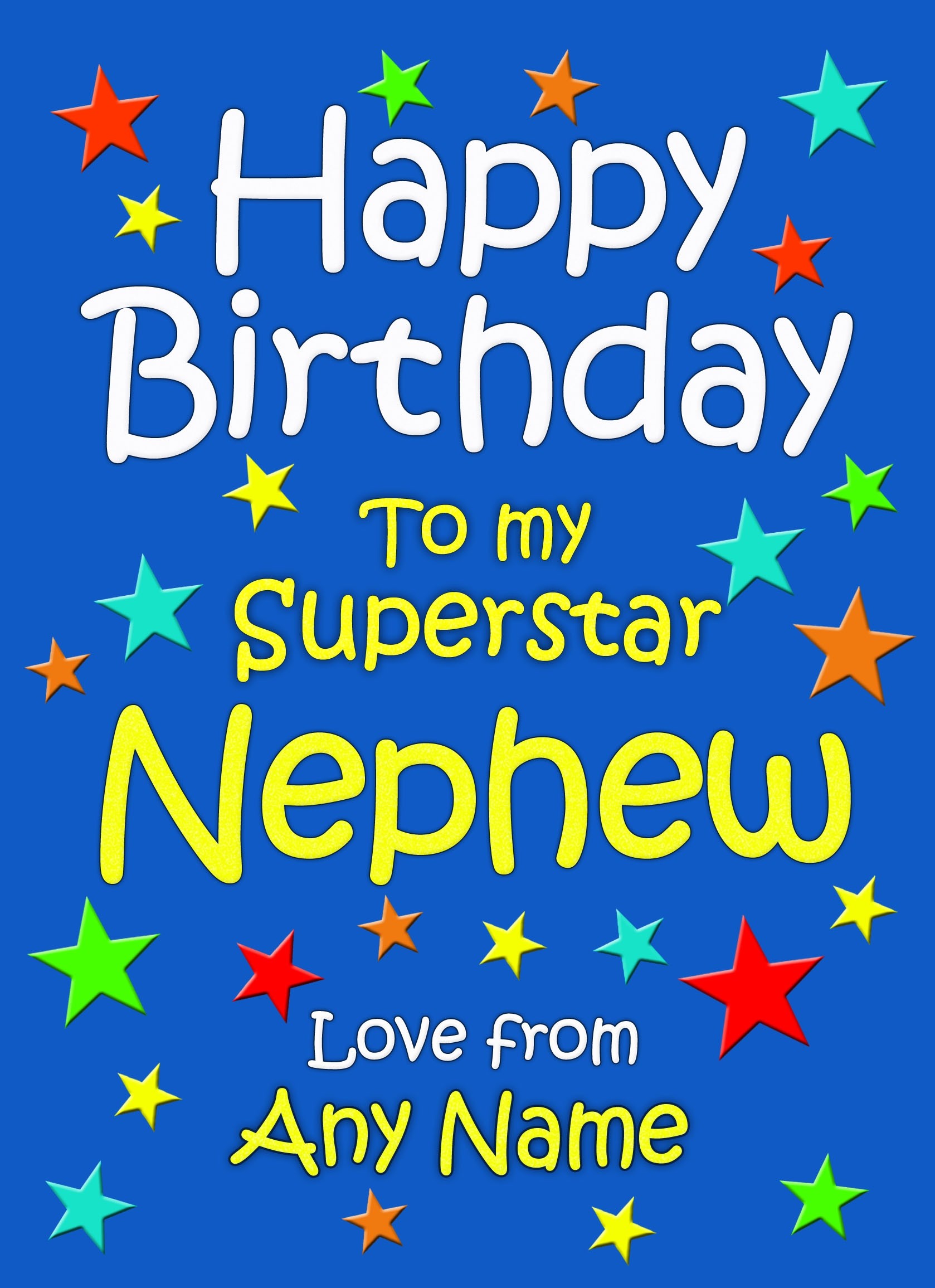 Personalised Nephew Birthday Card (Blue)