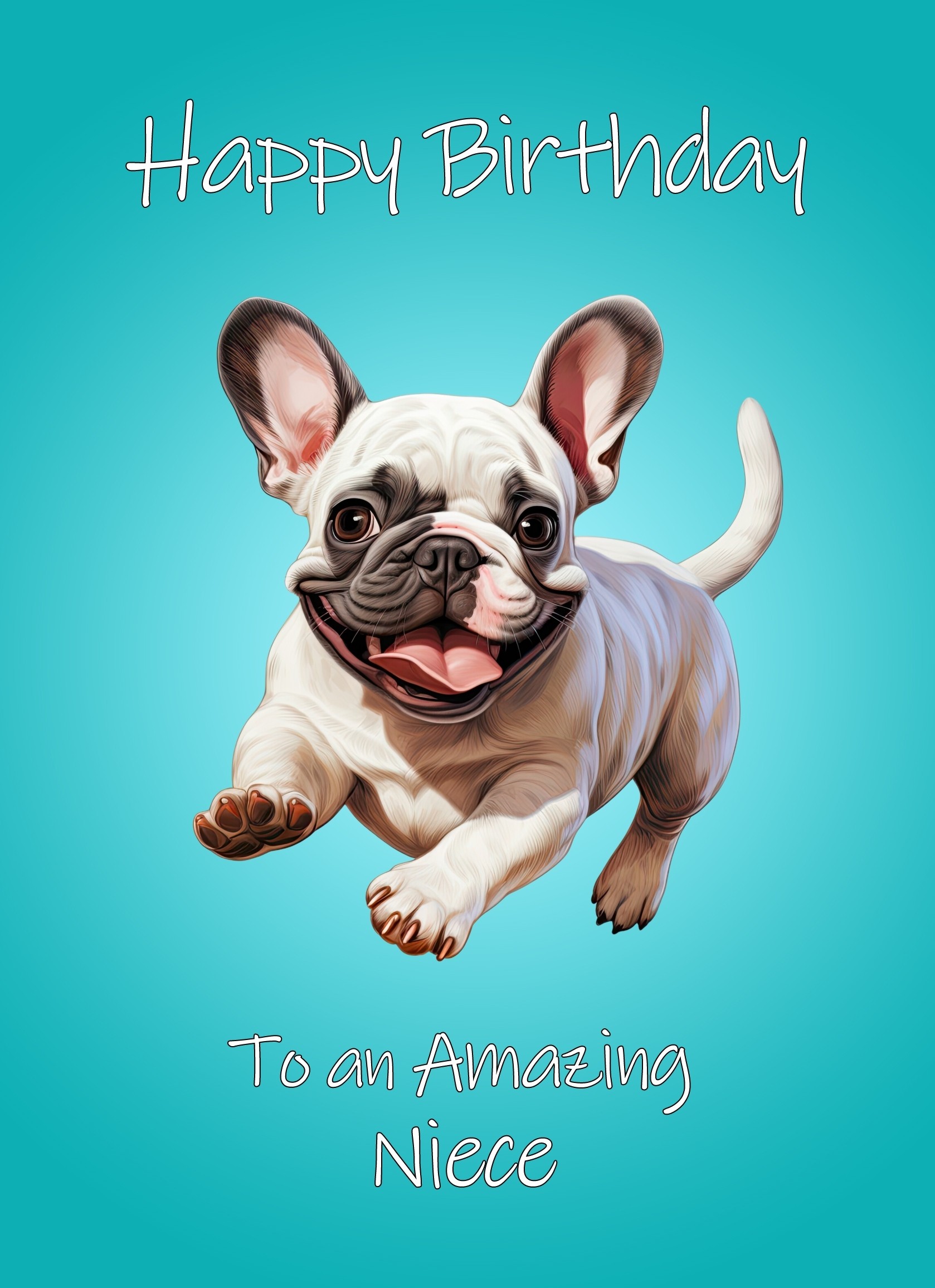 French Bulldog Dog Birthday Card For Niece