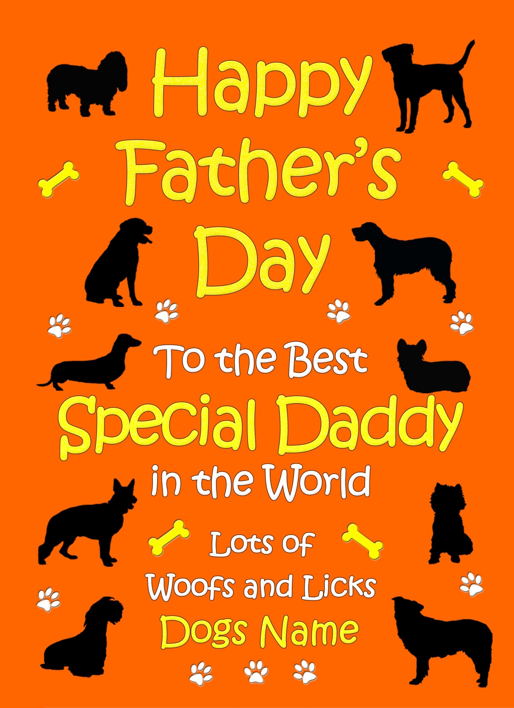 Personalised From The Dog Fathers Day Card (Orange, Special Daddy)