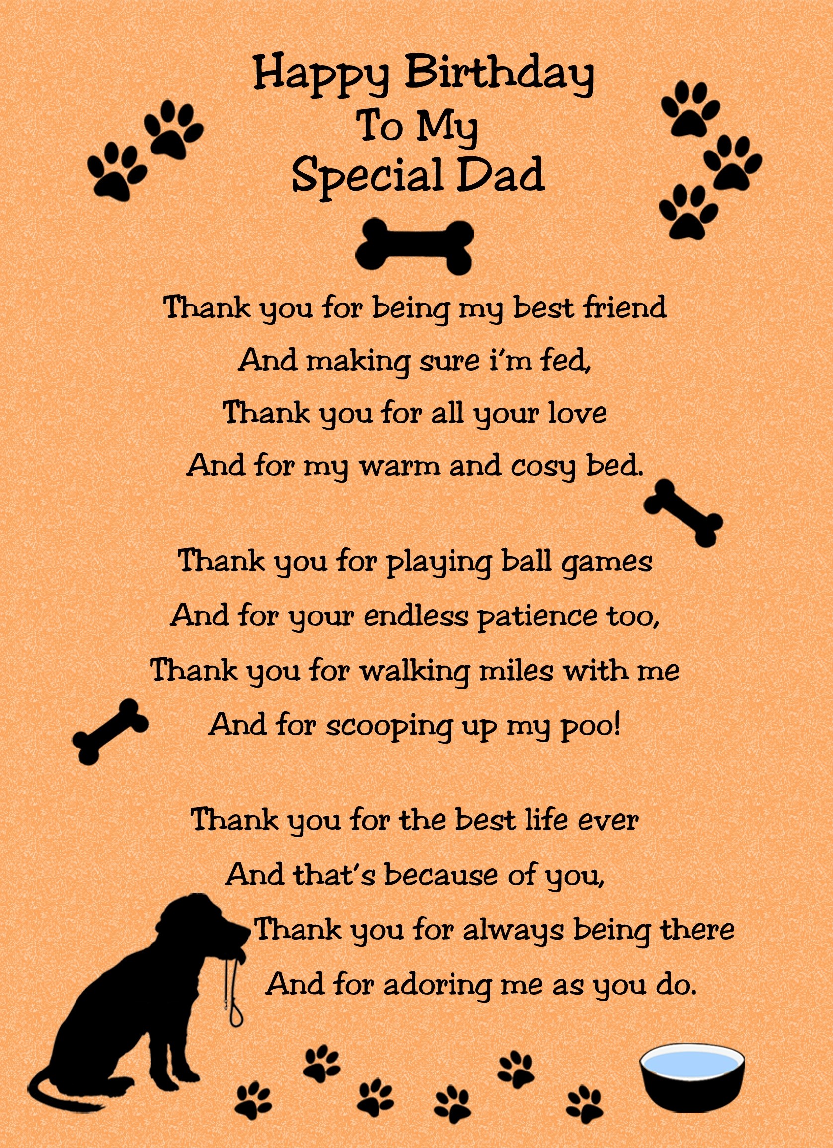 From the Dog Birthday Card (Orange)
