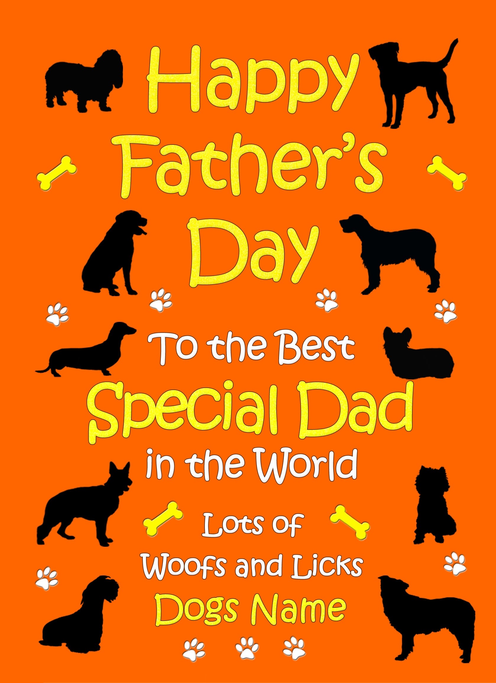 Personalised From The Dog Fathers Day Card (Orange, Special Dad)
