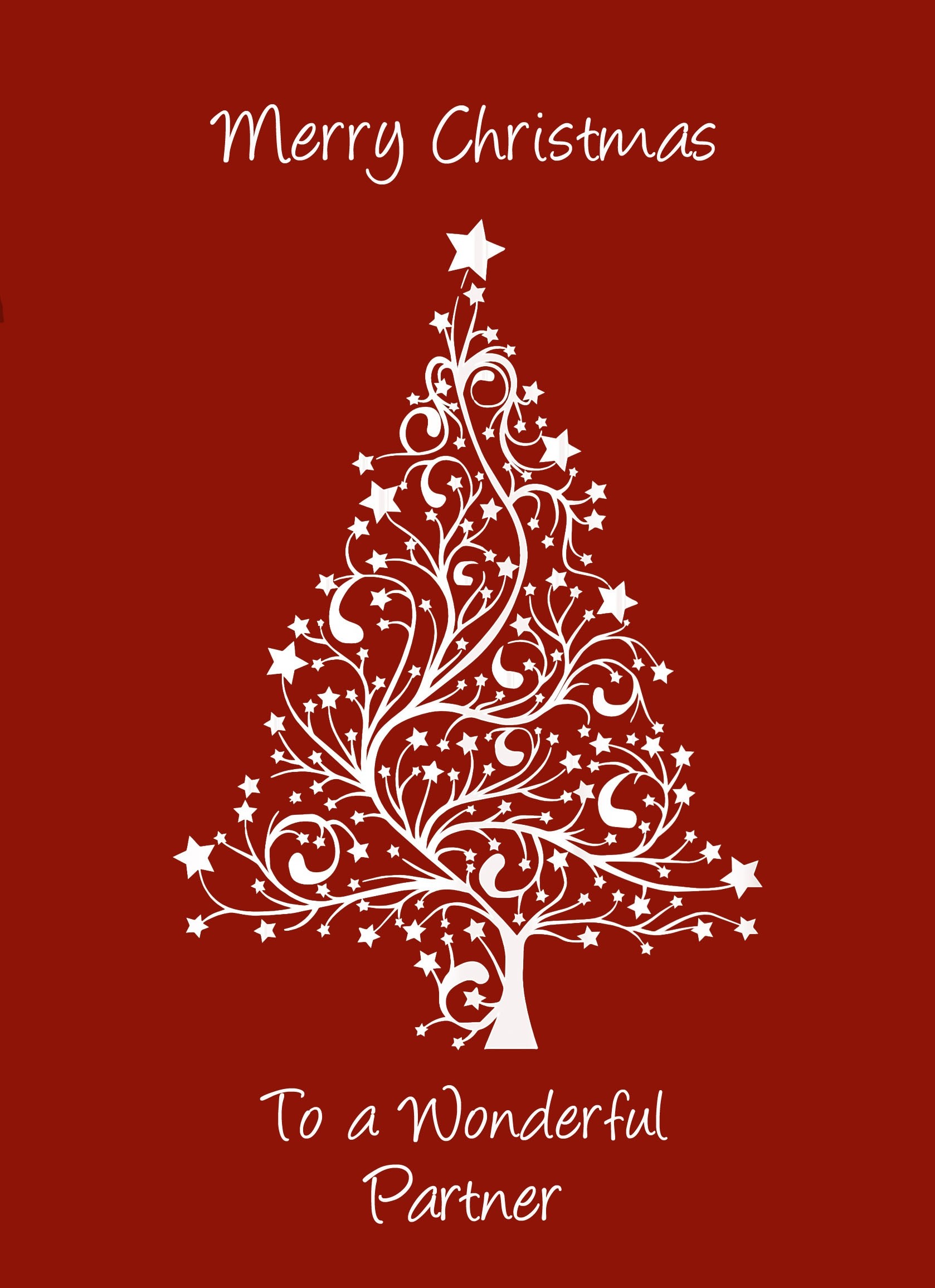 Christmas Card For Partner (White Tree)