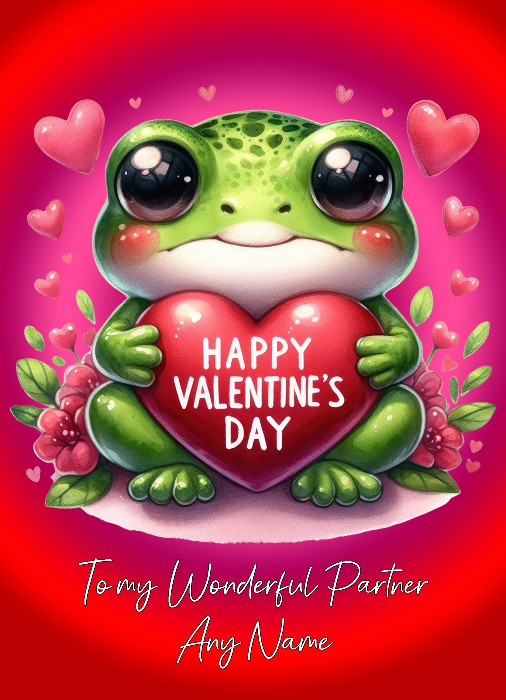 Personalised Valentines Day Card for Partner (Frog)