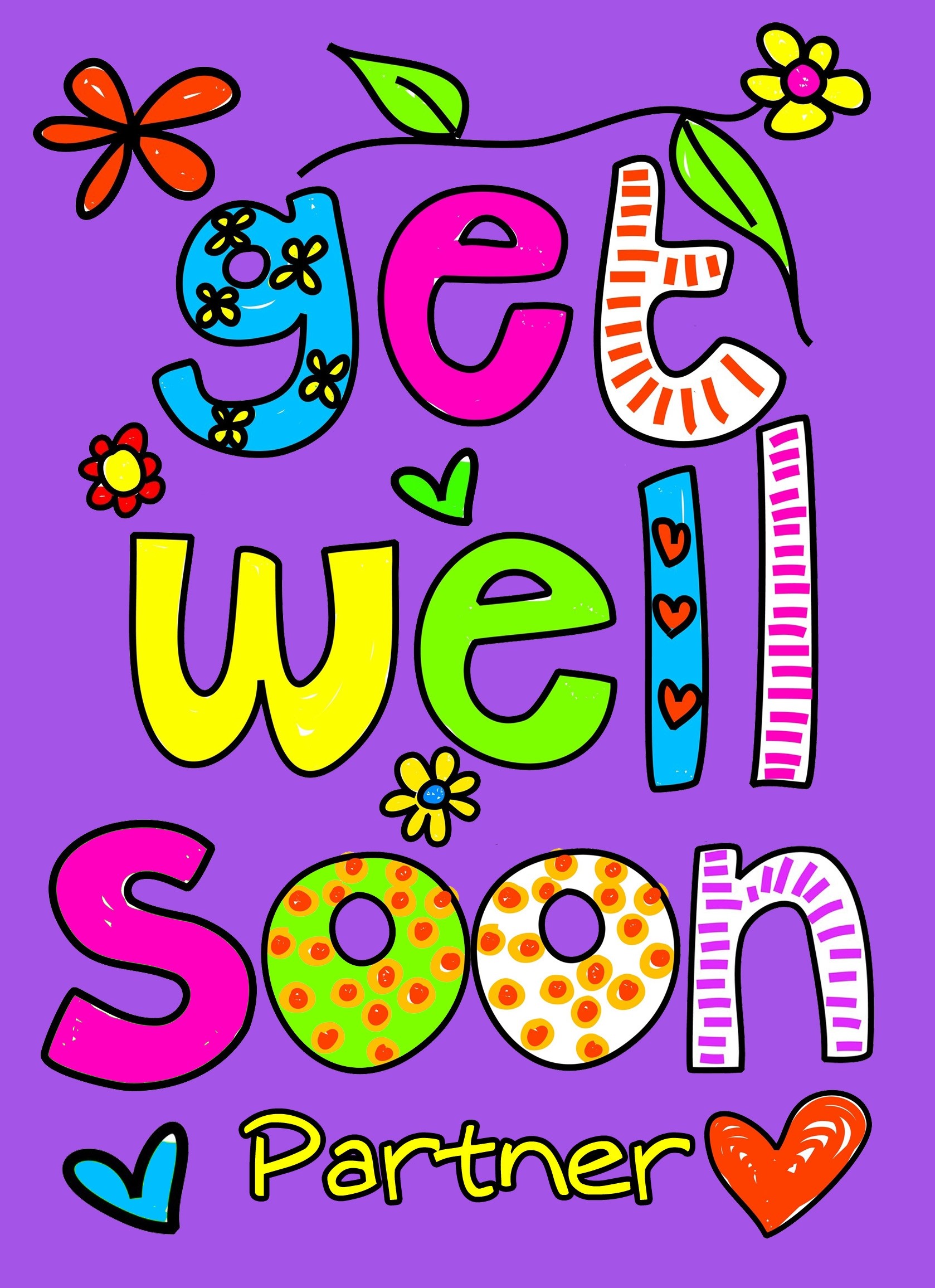 Get Well Soon 'Partner' Greeting Card
