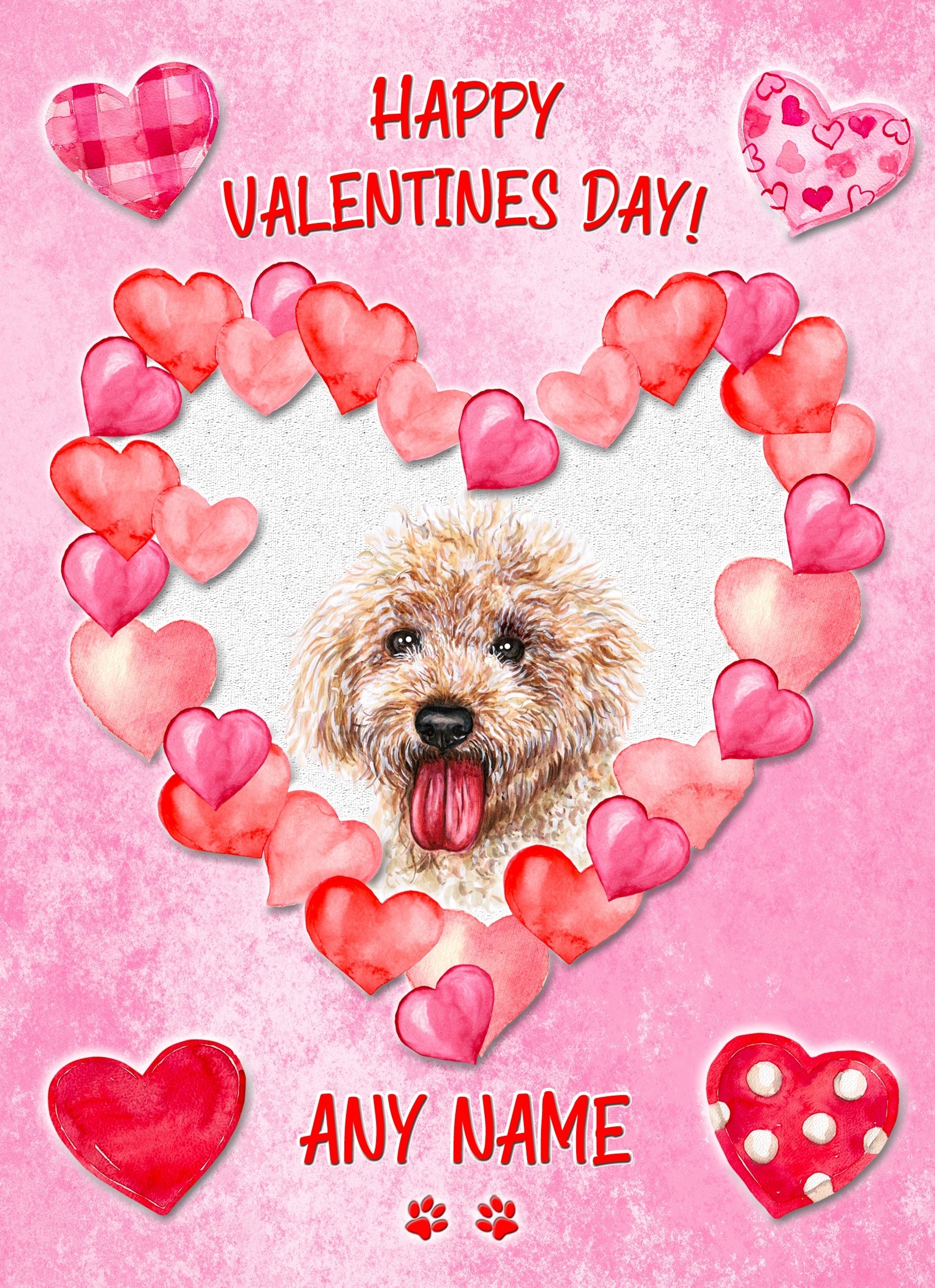 Personalised Cockapoo Dog Valentines Day Card (Happy Valentines)
