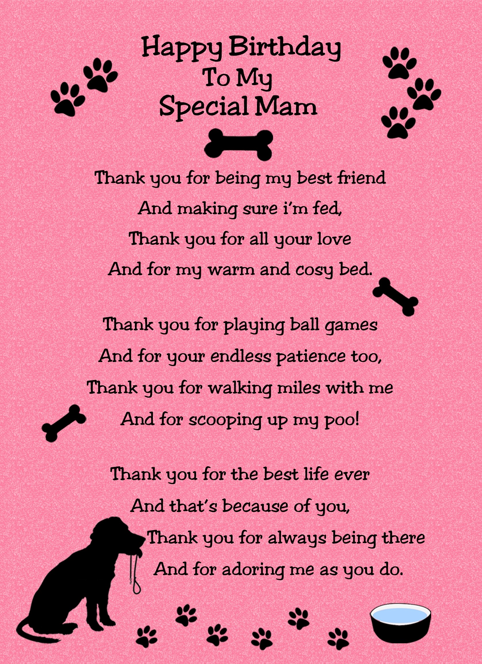 From the Dog Birthday Card (Pink)