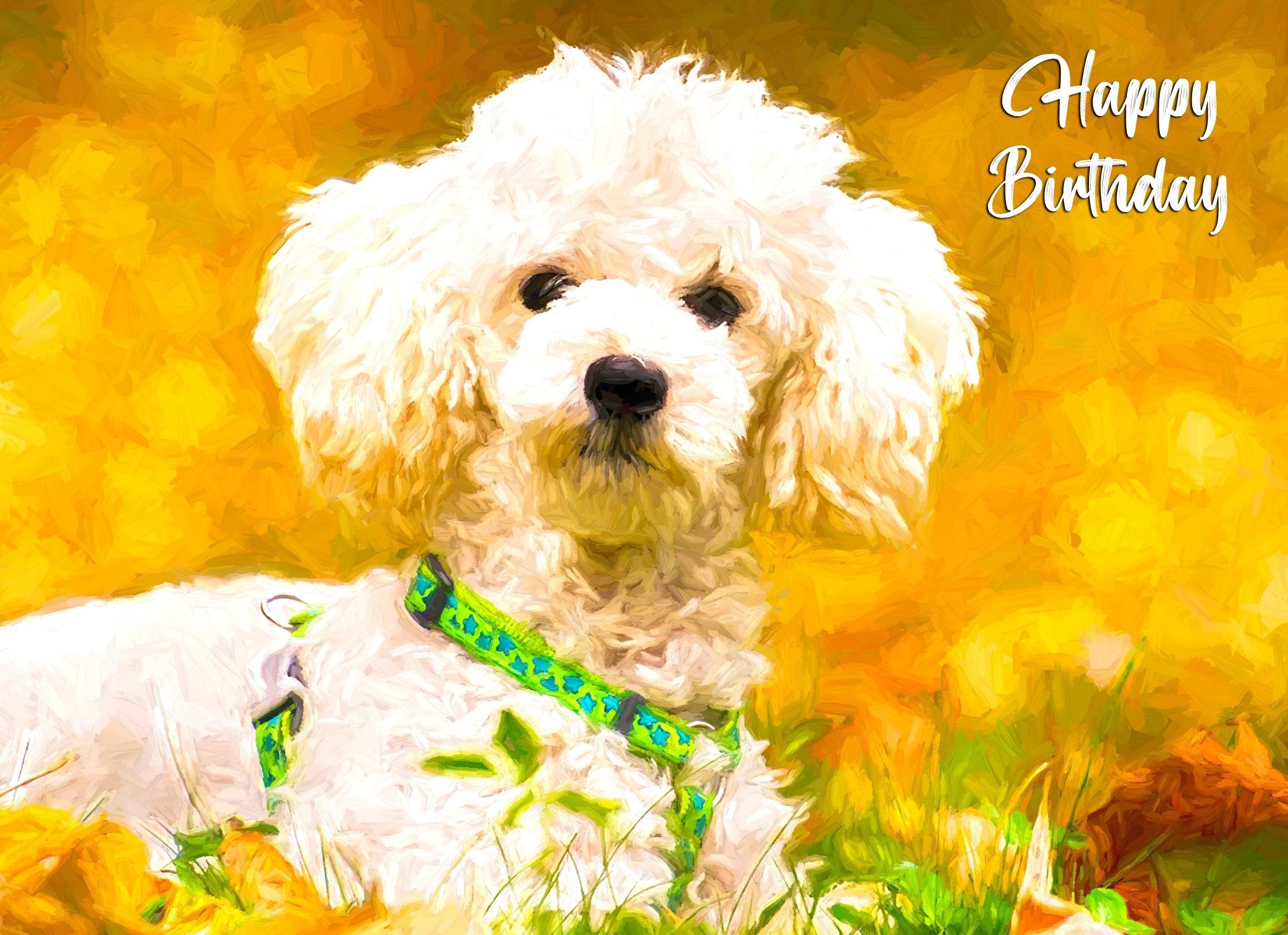 Poodle Art Birthday Card